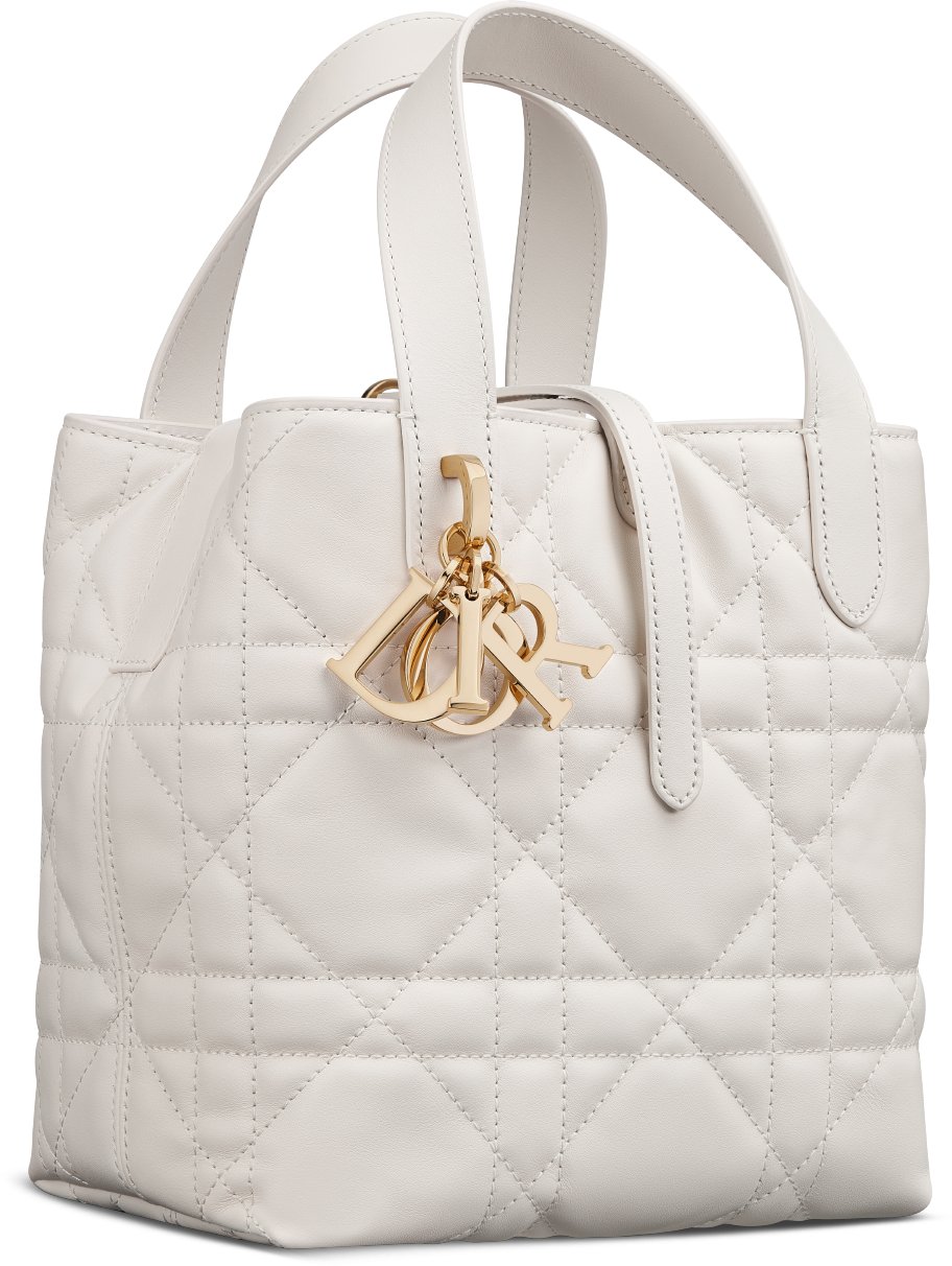 Small Dior Toujours Vertical Tote Bag Three quarter closed view