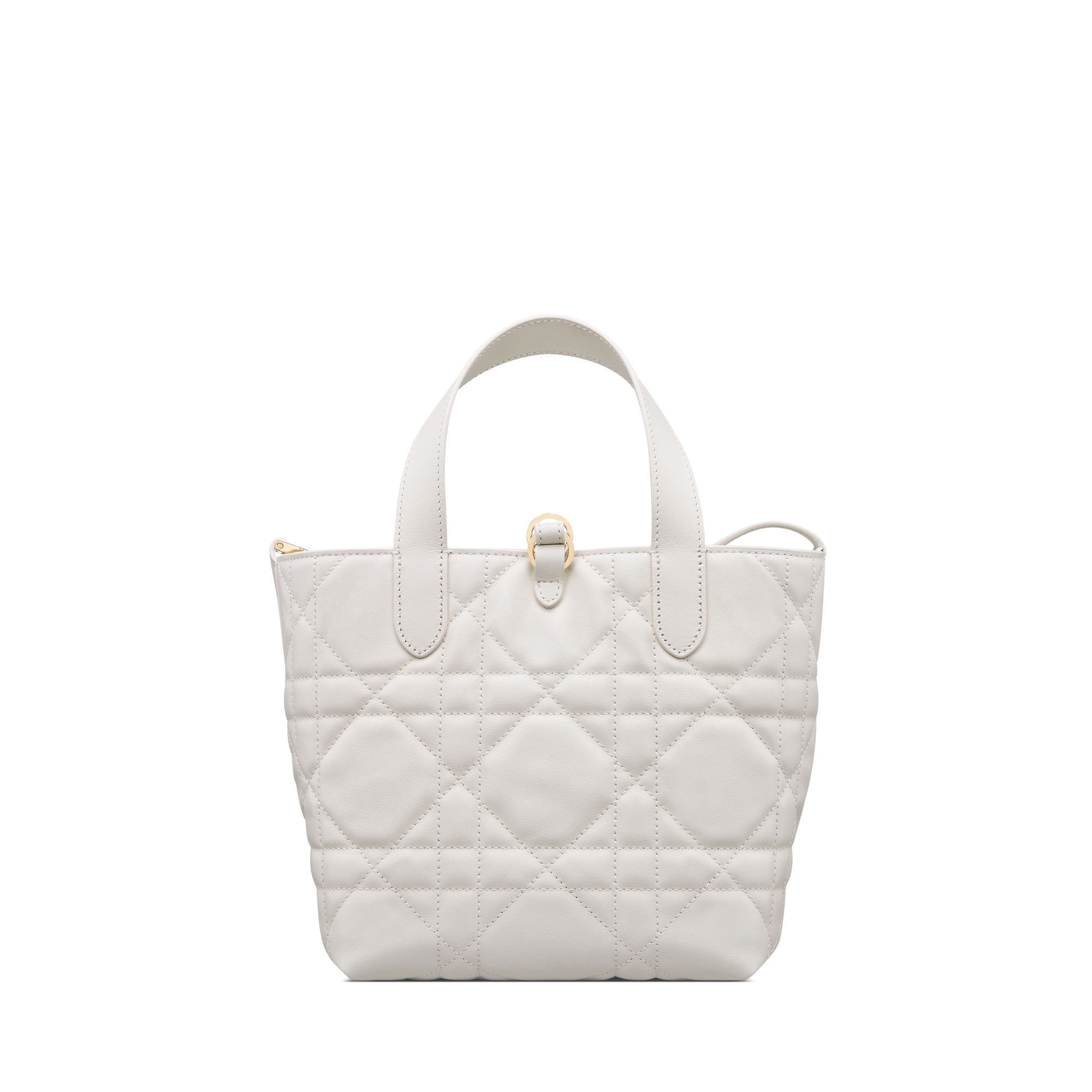 Bolso tote vertical pequeño Dior Toujours Piel de becerro Macrocannage latte E08