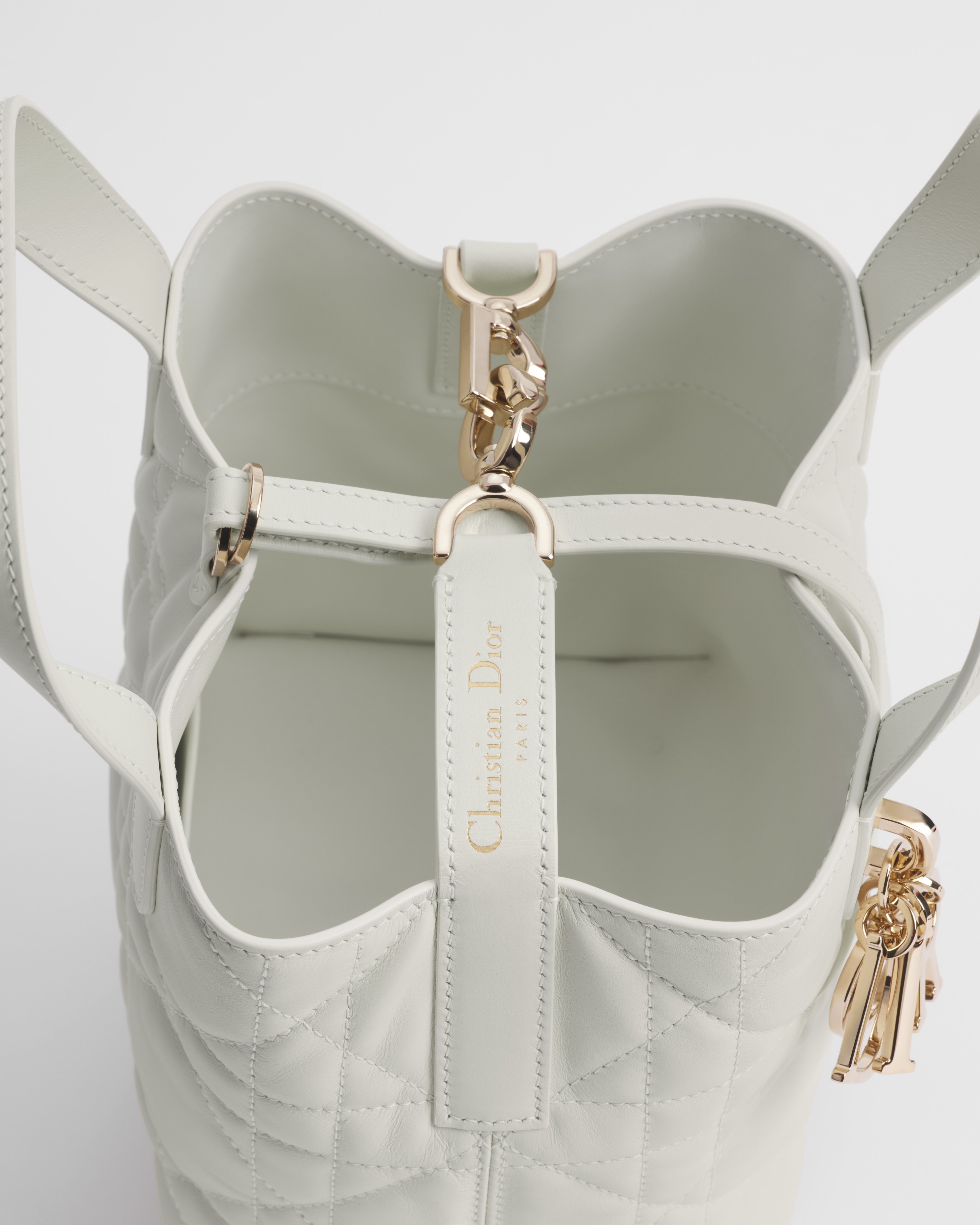 Small Dior Toujours Vertical Tote Bag Latte Macrocannage Calfskin E06