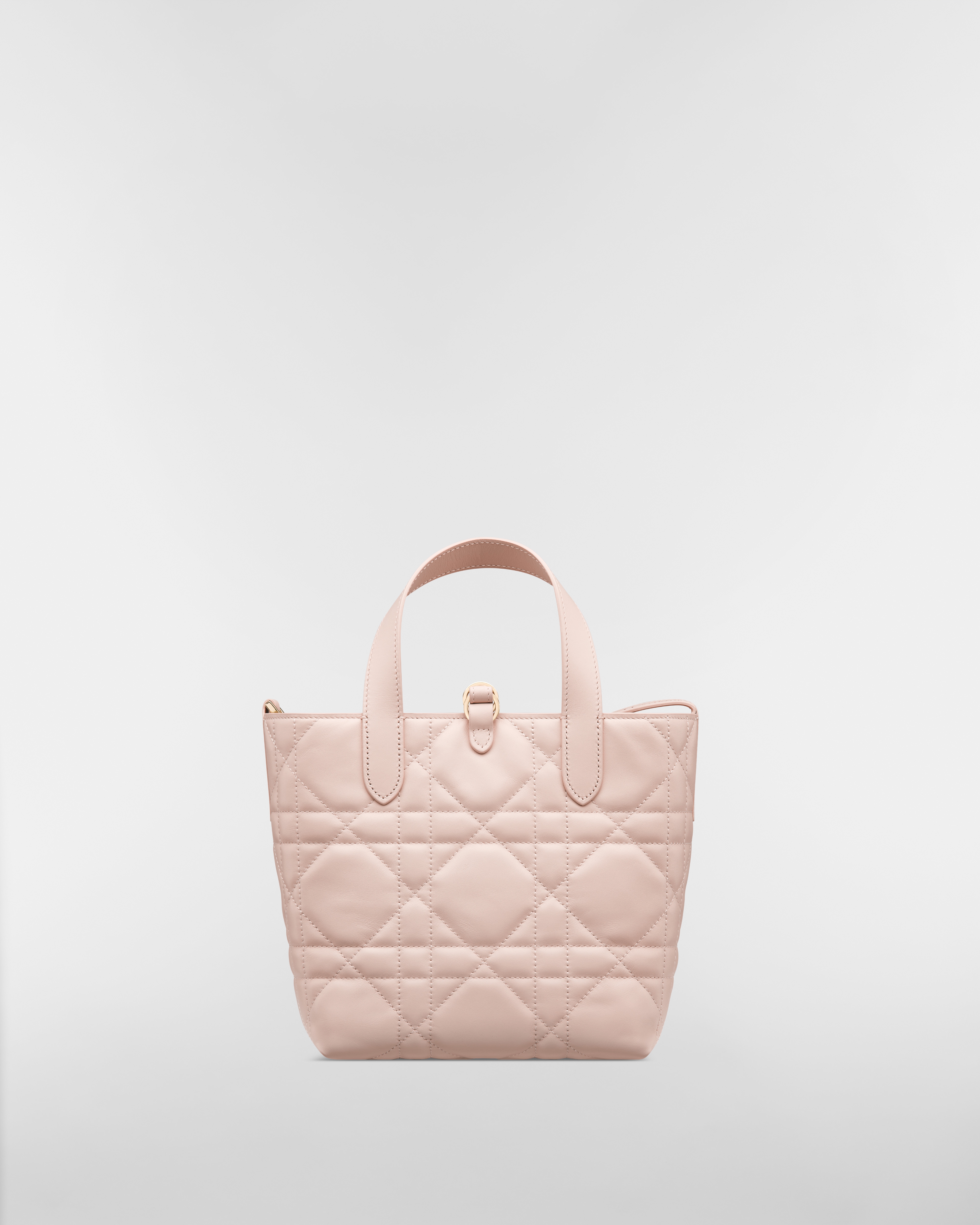 Sac cabas vertical Dior Toujours Small Cuir de veau Macrocannage rose poudre E08