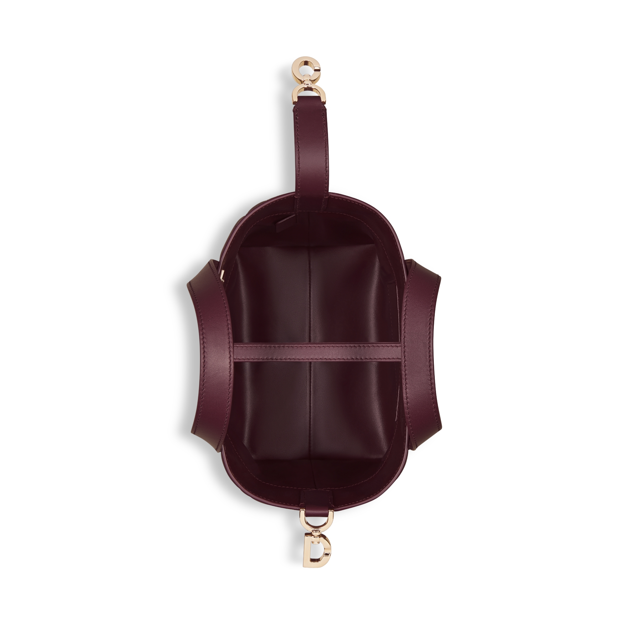 Kleine Dior Toujours Tote Bag im Hochformat Macrocannage Kalbsleder in Pflaume E06