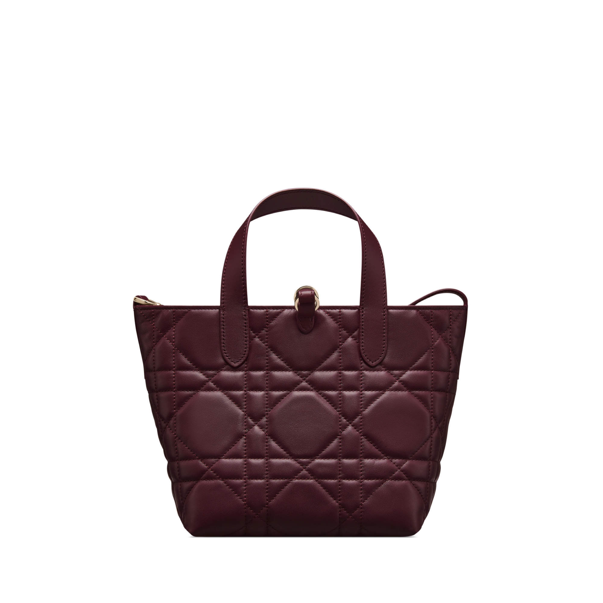 Kleine Dior Toujours Tote Bag im Hochformat Macrocannage Kalbsleder in Pflaume E08