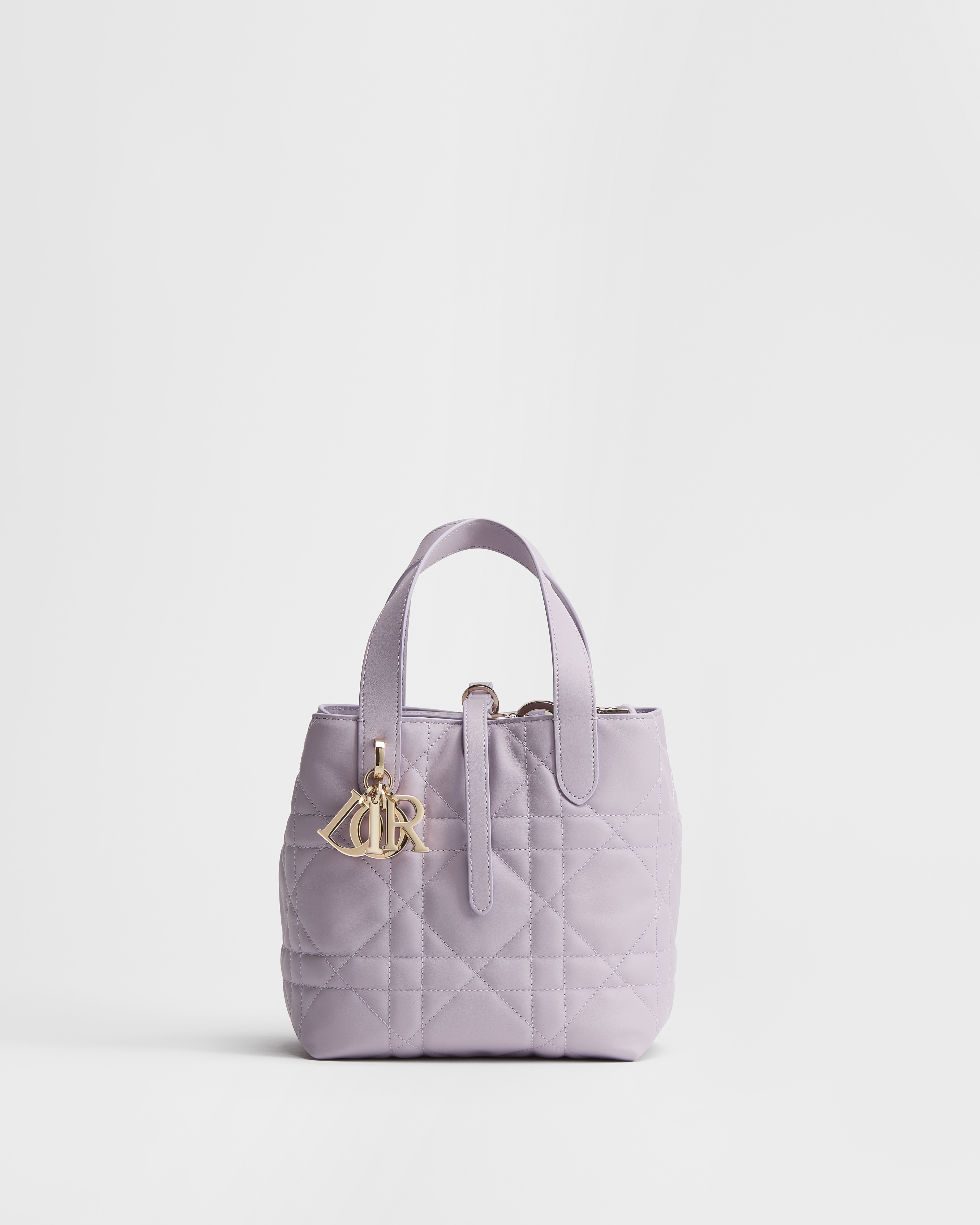 Borsa tote verticale piccola Dior Toujours Pelle di vitello Macrocannage Lilas E01