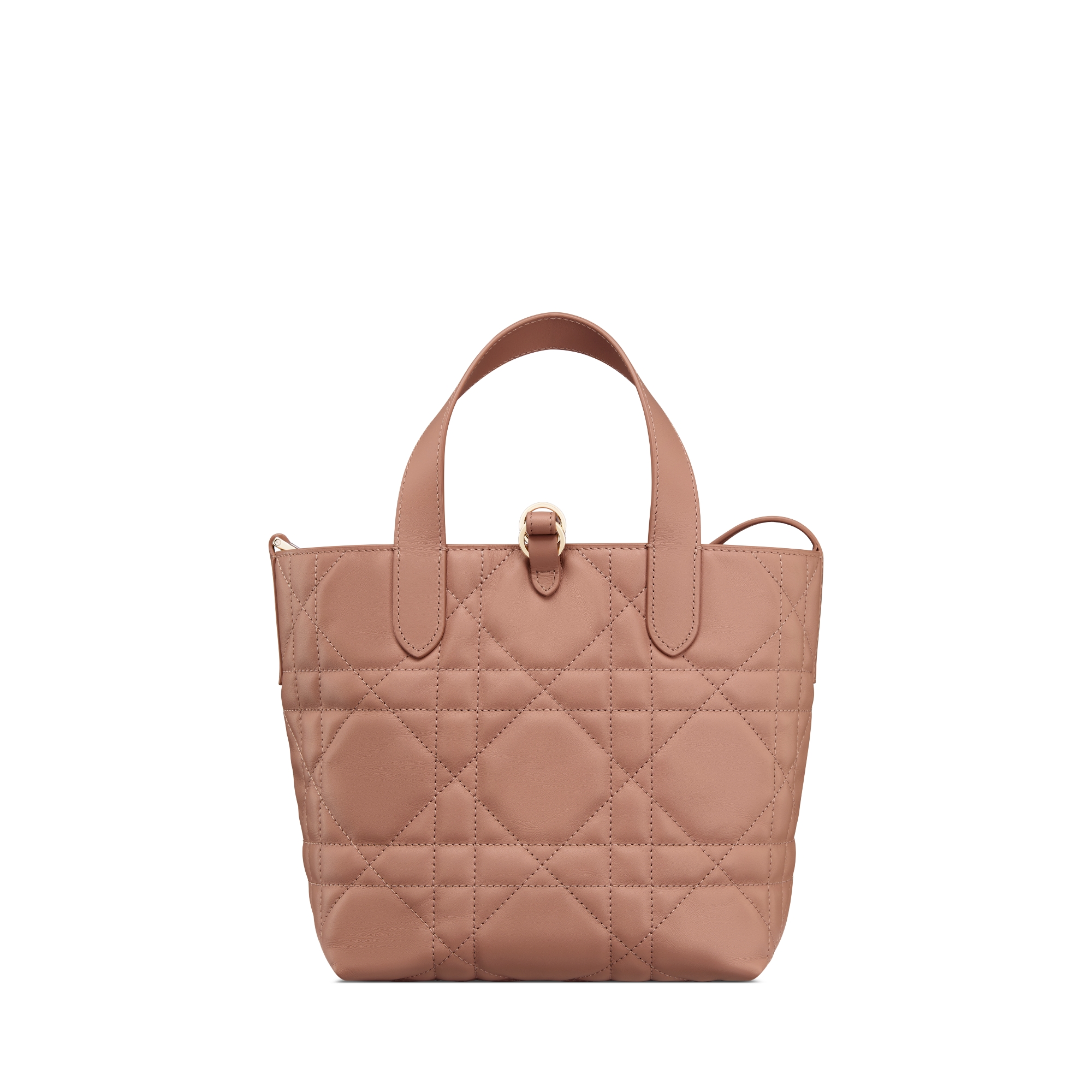 Sac cabas vertical Dior Toujours Small Cuir de veau Macrocannage couleur rose des vents E08