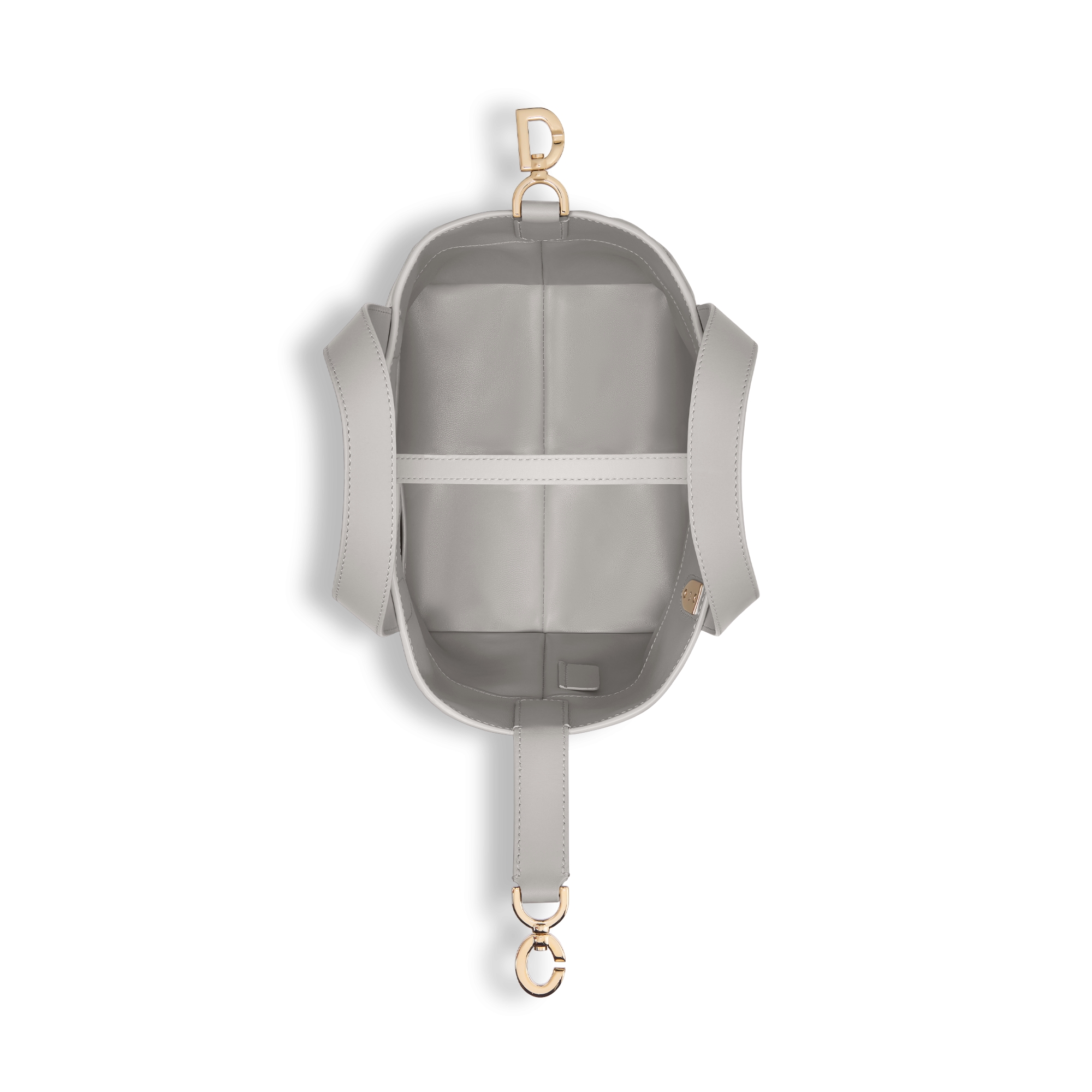 Small Dior Toujours Vertical Tote Bag Gray Macrocannage Calfskin E06