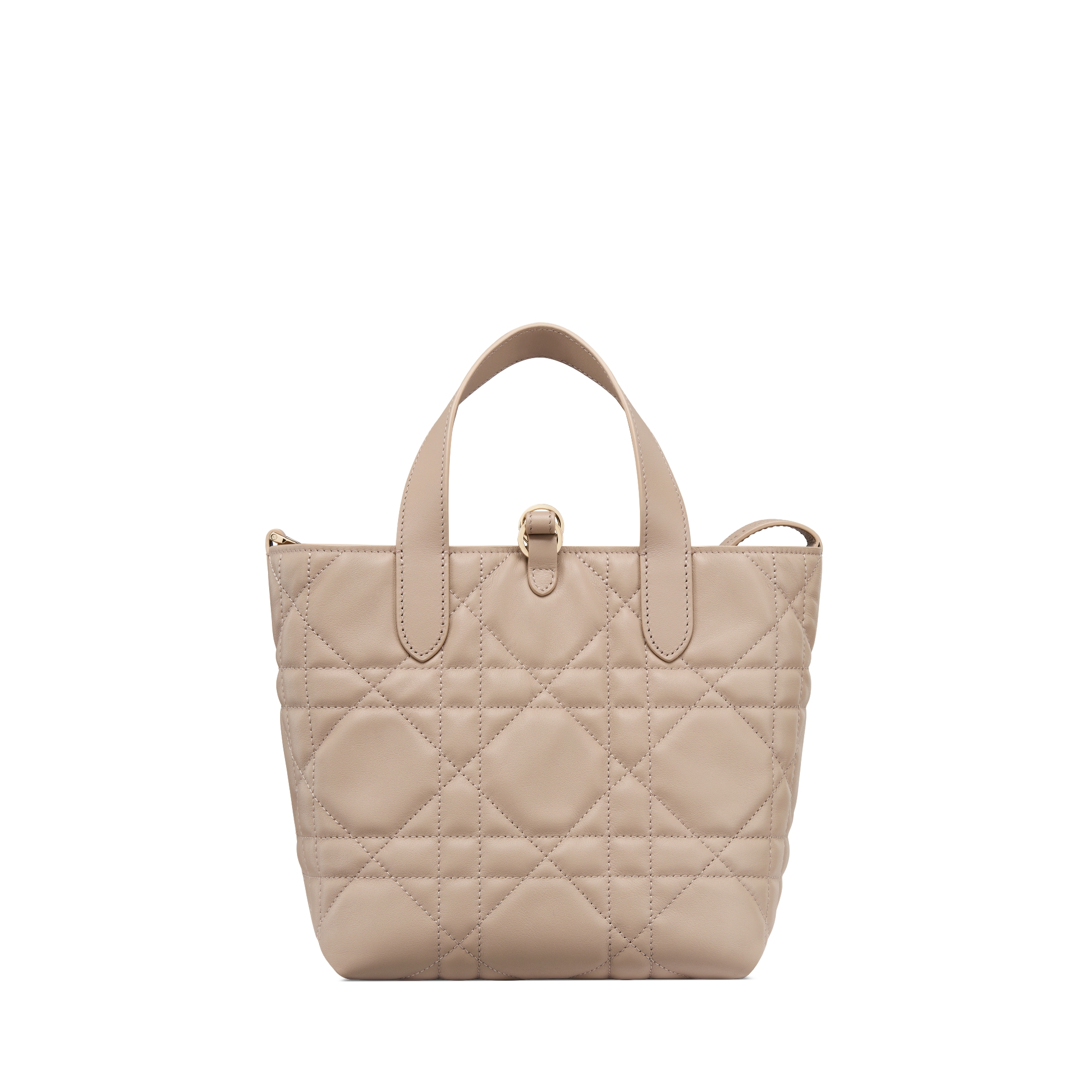 Small Dior Toujours Vertical Tote Bag Desert Taupe Macrocannage Calfskin E08