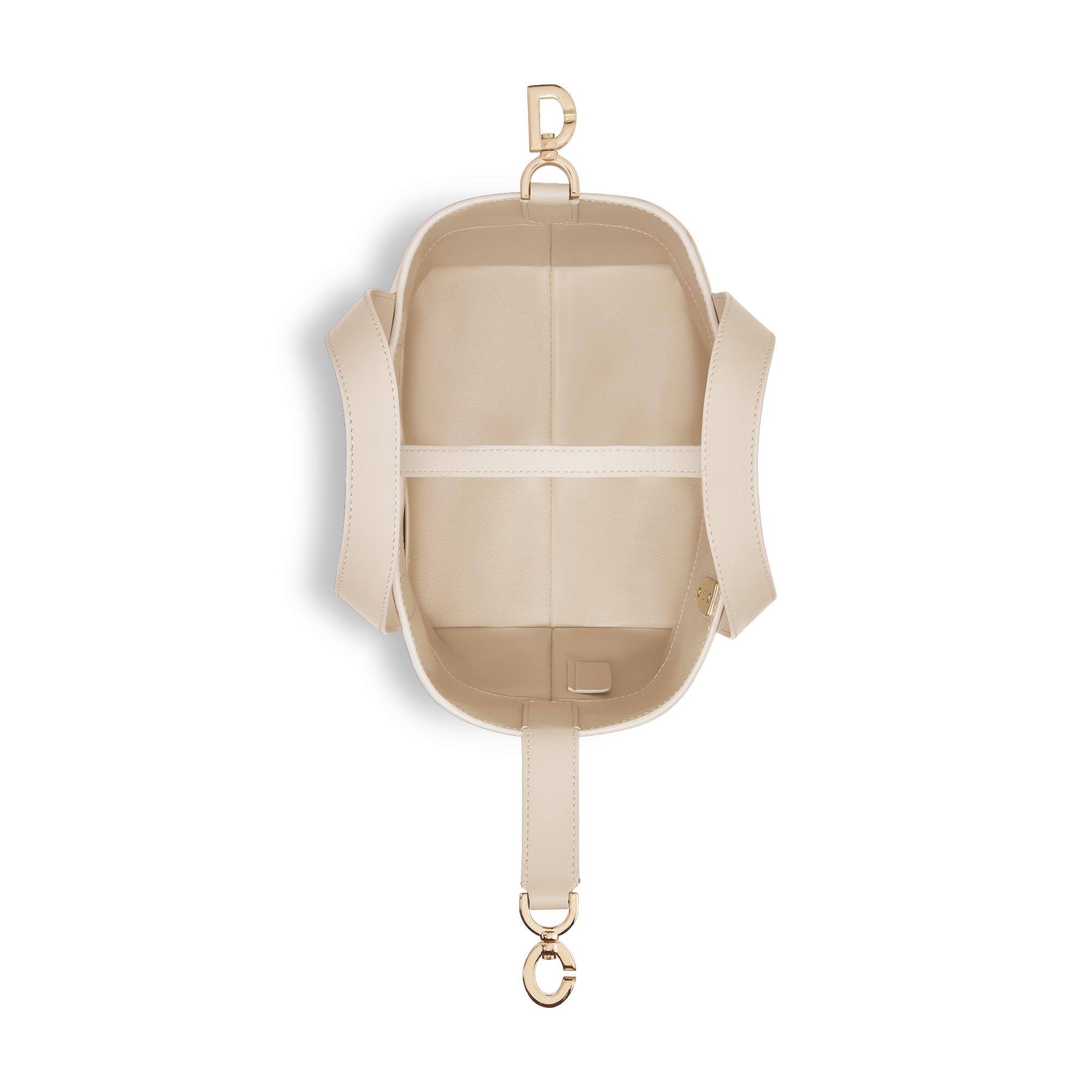 Small Dior Toujours Vertical Tote Bag Light Ivory Macrocannage Calfskin E06