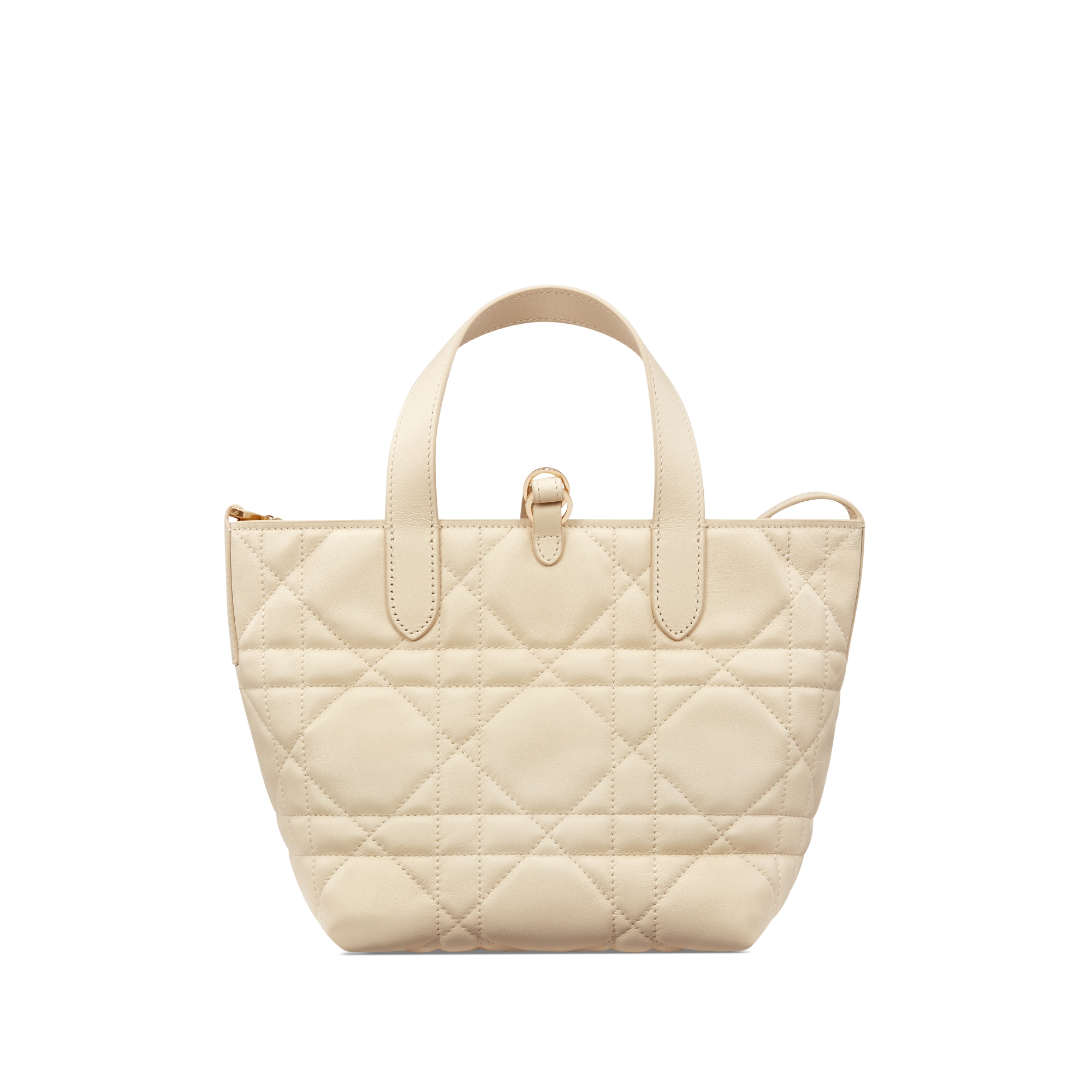 Small Dior Toujours Vertical Tote Bag Light Beige Macrocannage Calfskin E08