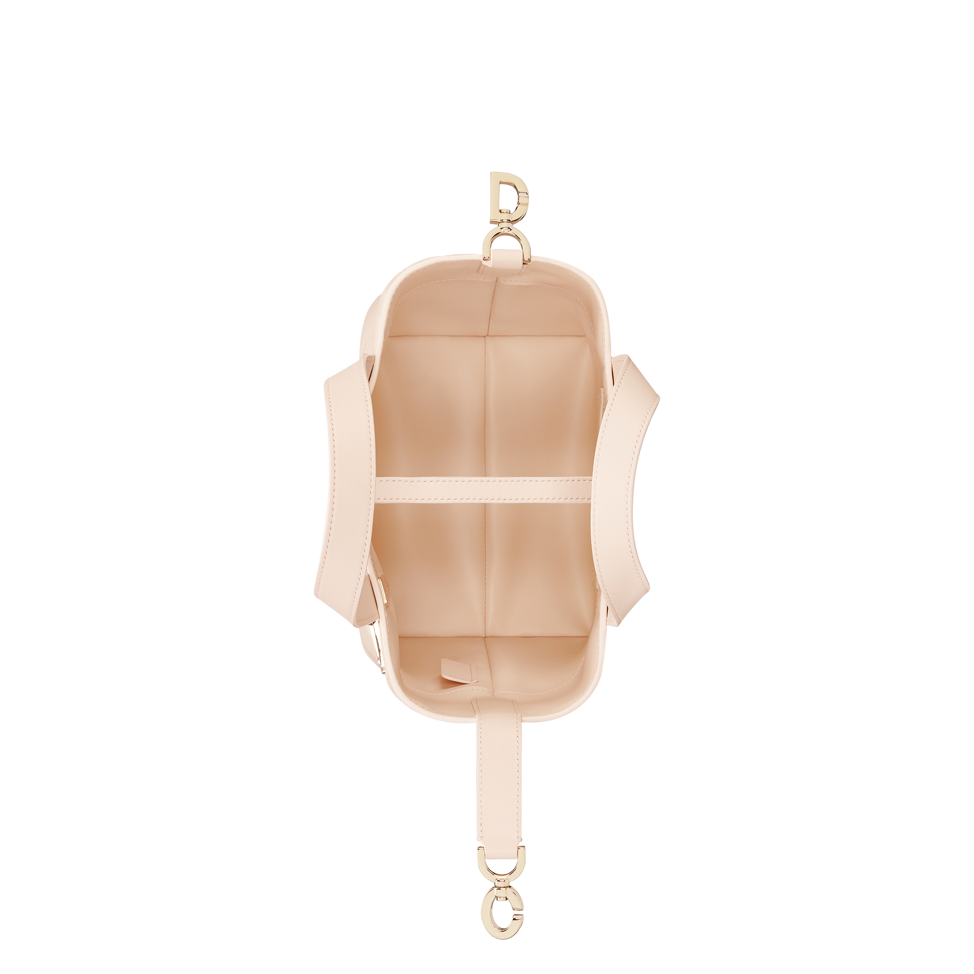 Small Dior Toujours Vertical Tote Bag Sandstone Pink Macrocannage Calfskin E06