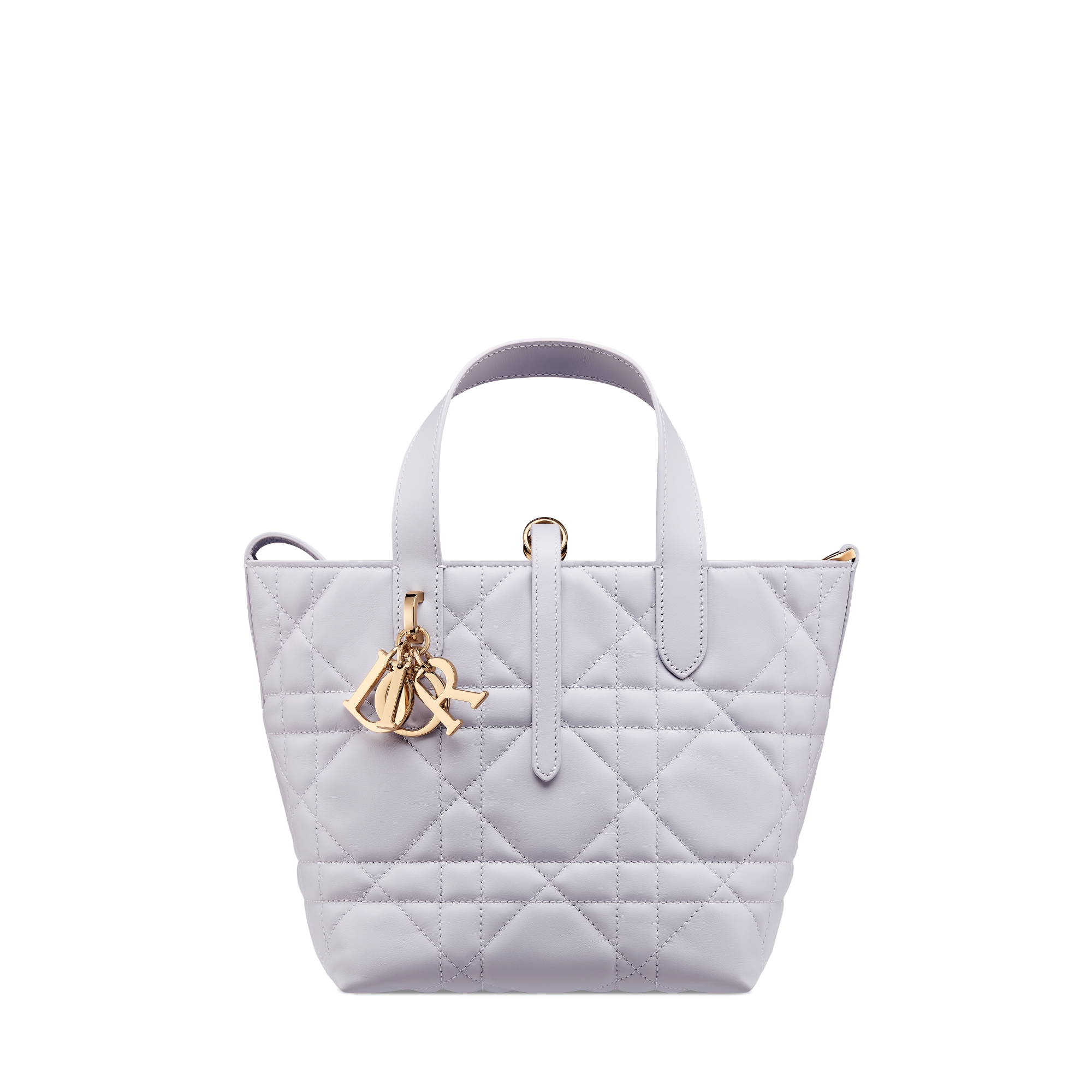 Small Dior Toujours Vertical Tote Bag Lilac Macrocannage Calfskin E01