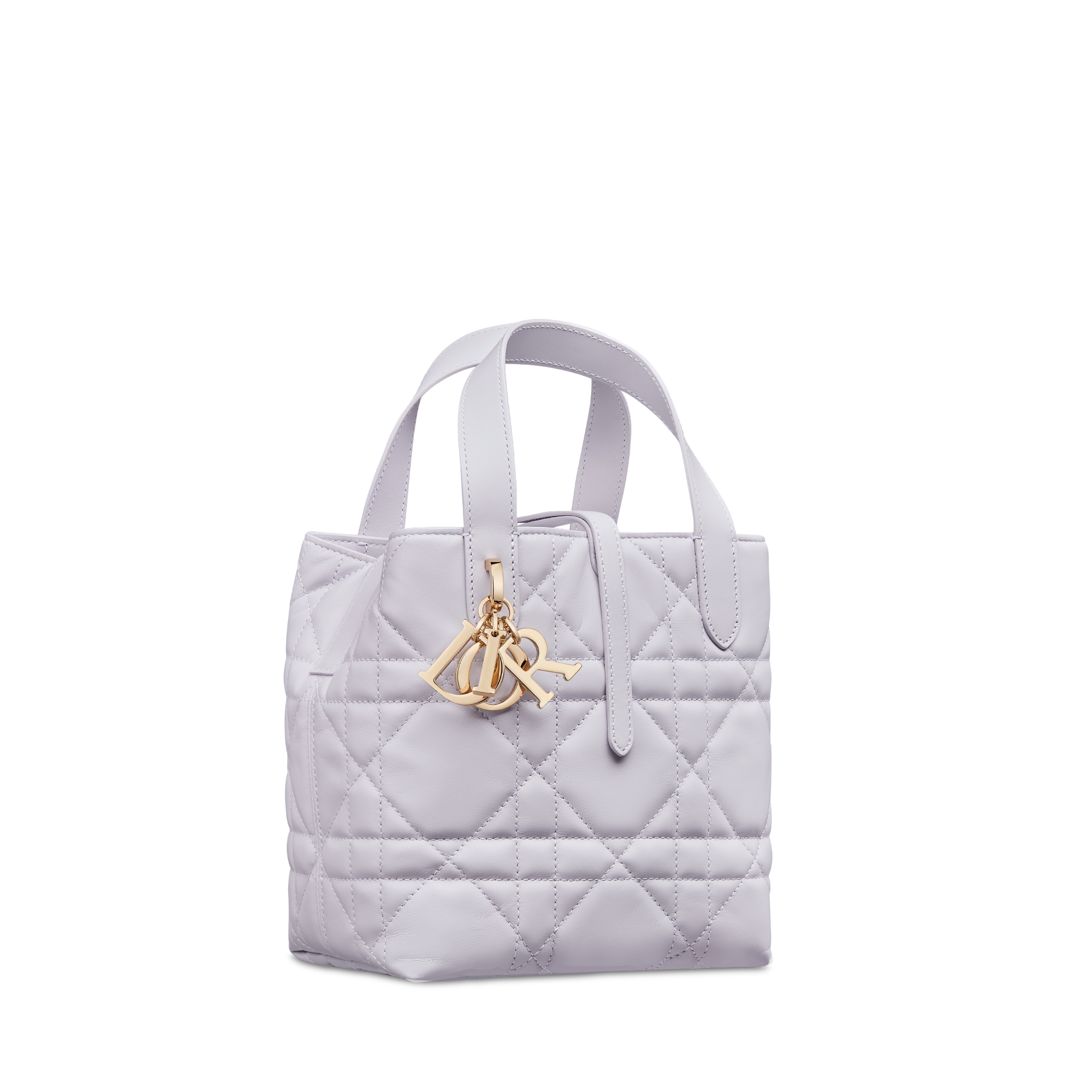 Small Dior Toujours Vertical Tote Bag Lilac Macrocannage Calfskin E03