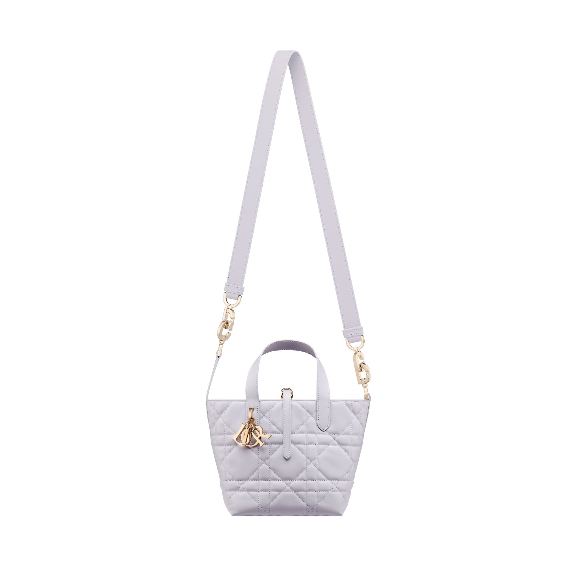 Small Dior Toujours Vertical Tote Bag Lilac Macrocannage Calfskin E07