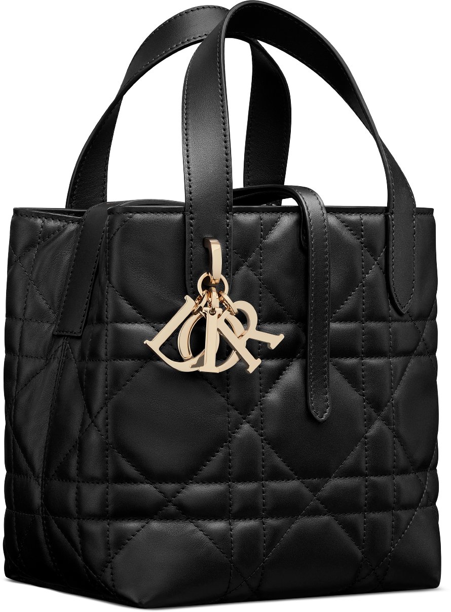 Small Dior Toujours Vertical Tote Bag Three quarter closed view