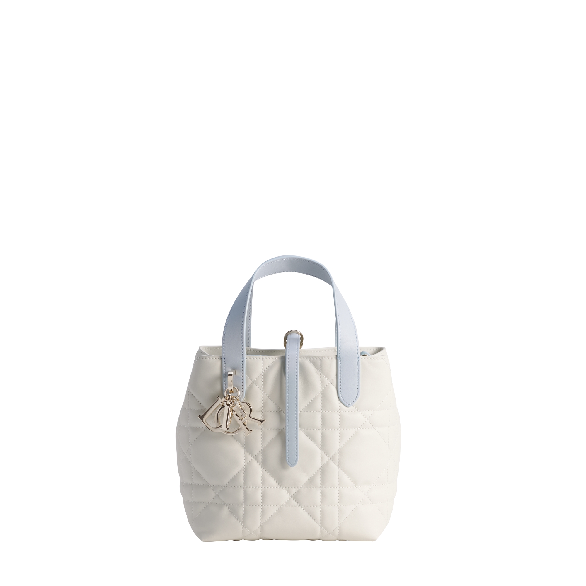  Two-Tone Latte and Ice Blue Macrocannage Calfskin