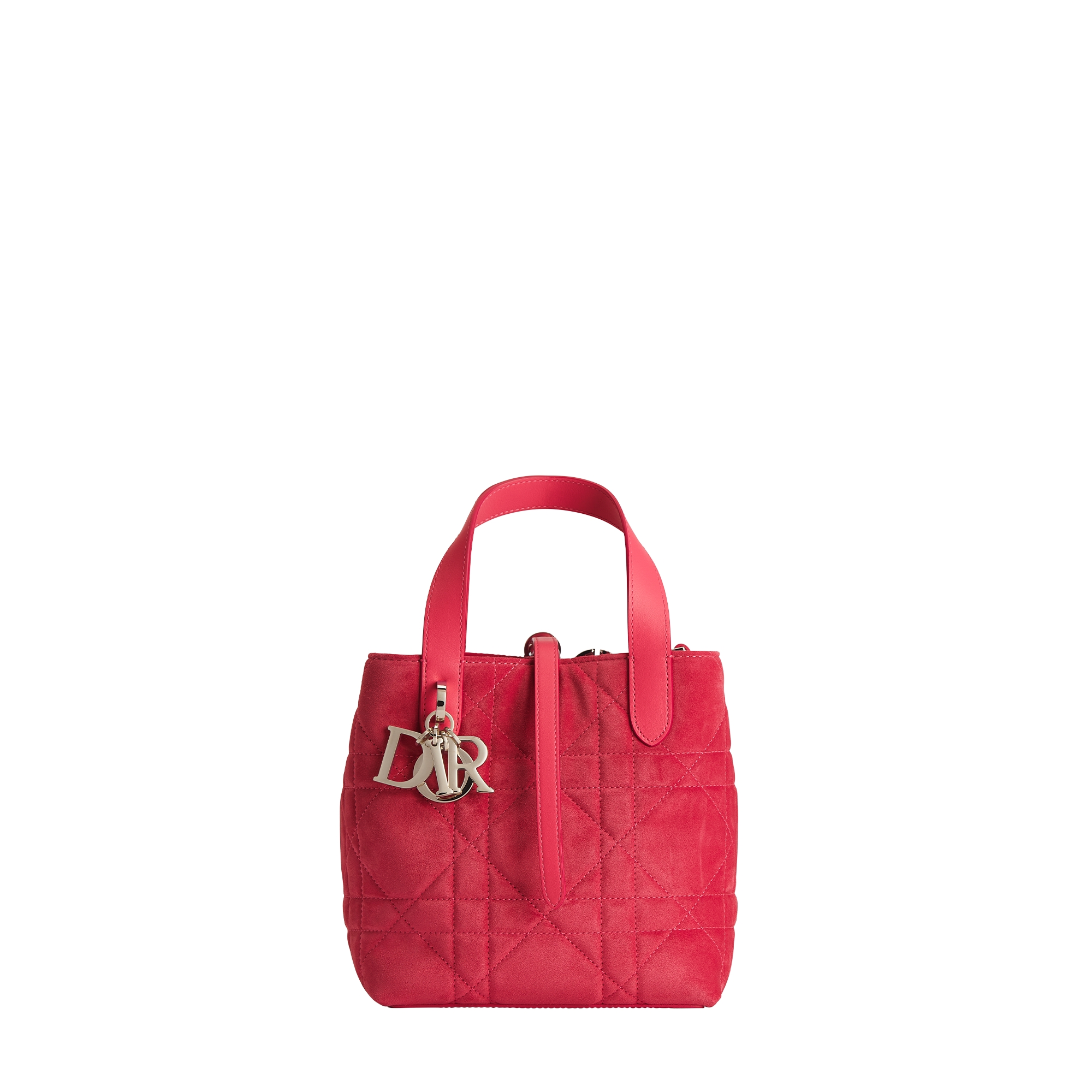 Small Dior Toujours Vertical Tote Bag Rose Peony Macrocannage