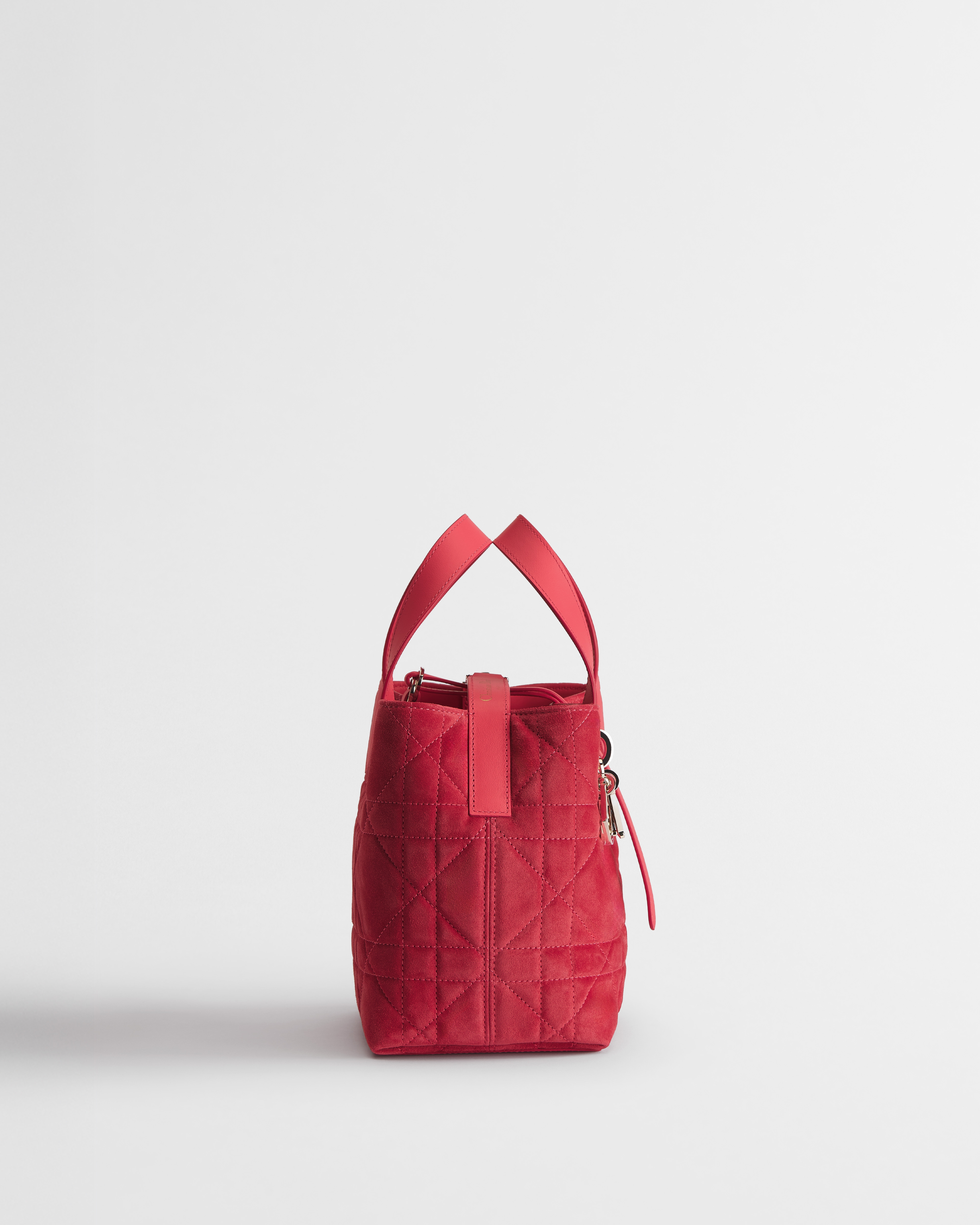 Sac cabas vertical Dior Toujours Small Veau velours Macrocannage rose Peony E02