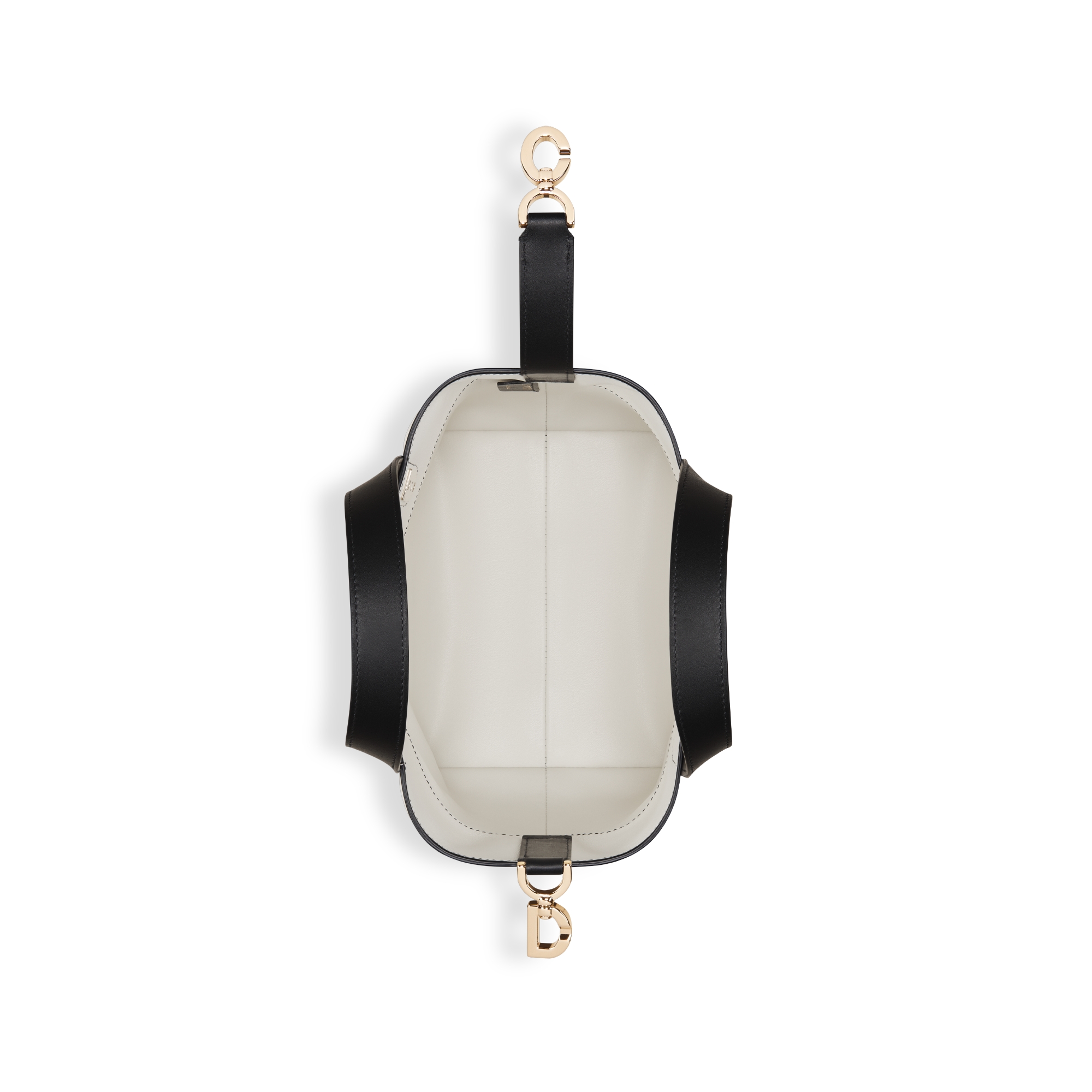 Small Dior Toujours Vertical Tote Bag White Macrocannage Calfskin with Contrasting Black Topstitching E06