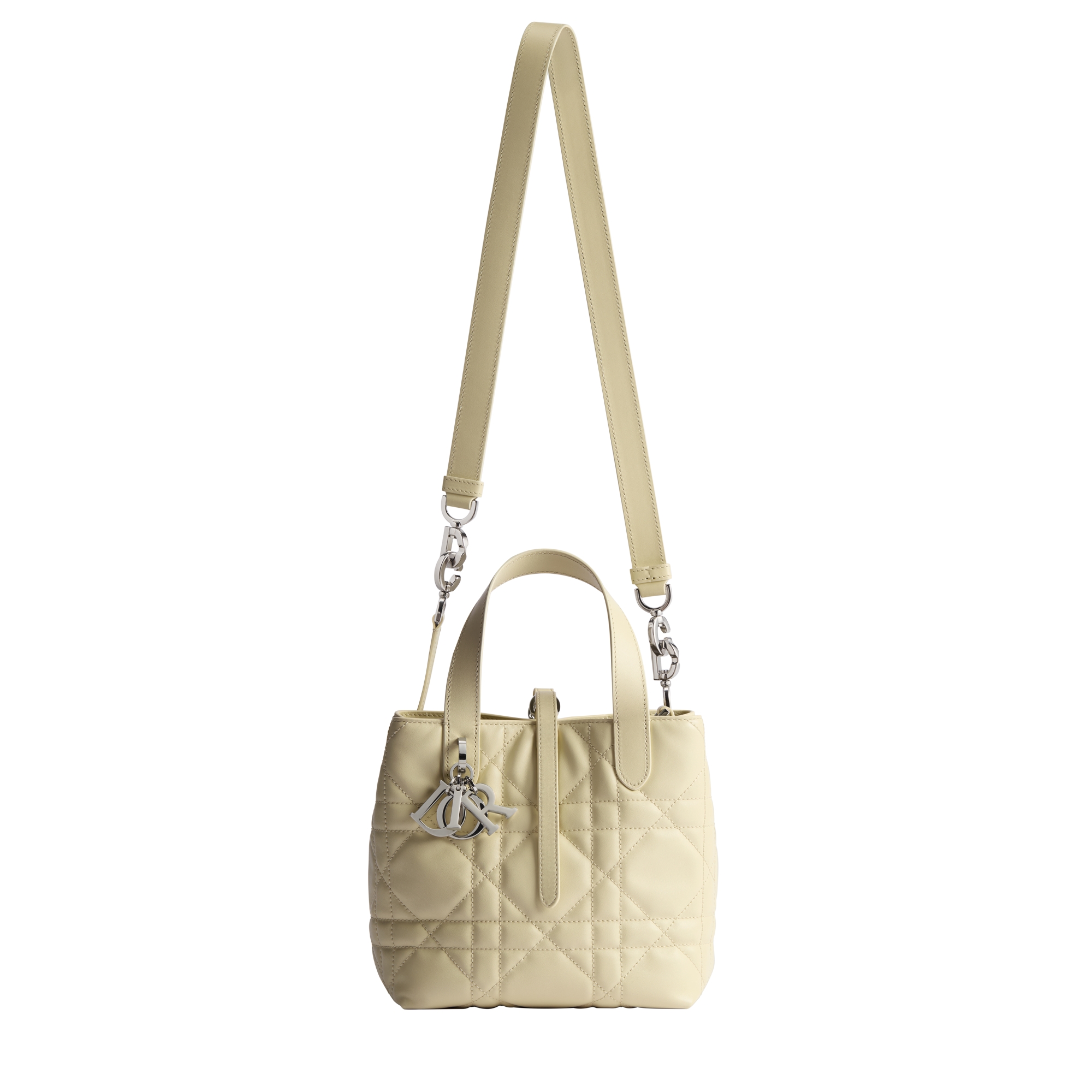 Small Dior Toujours Vertical Tote Bag Vanilla Macrocannage Calfskin E07