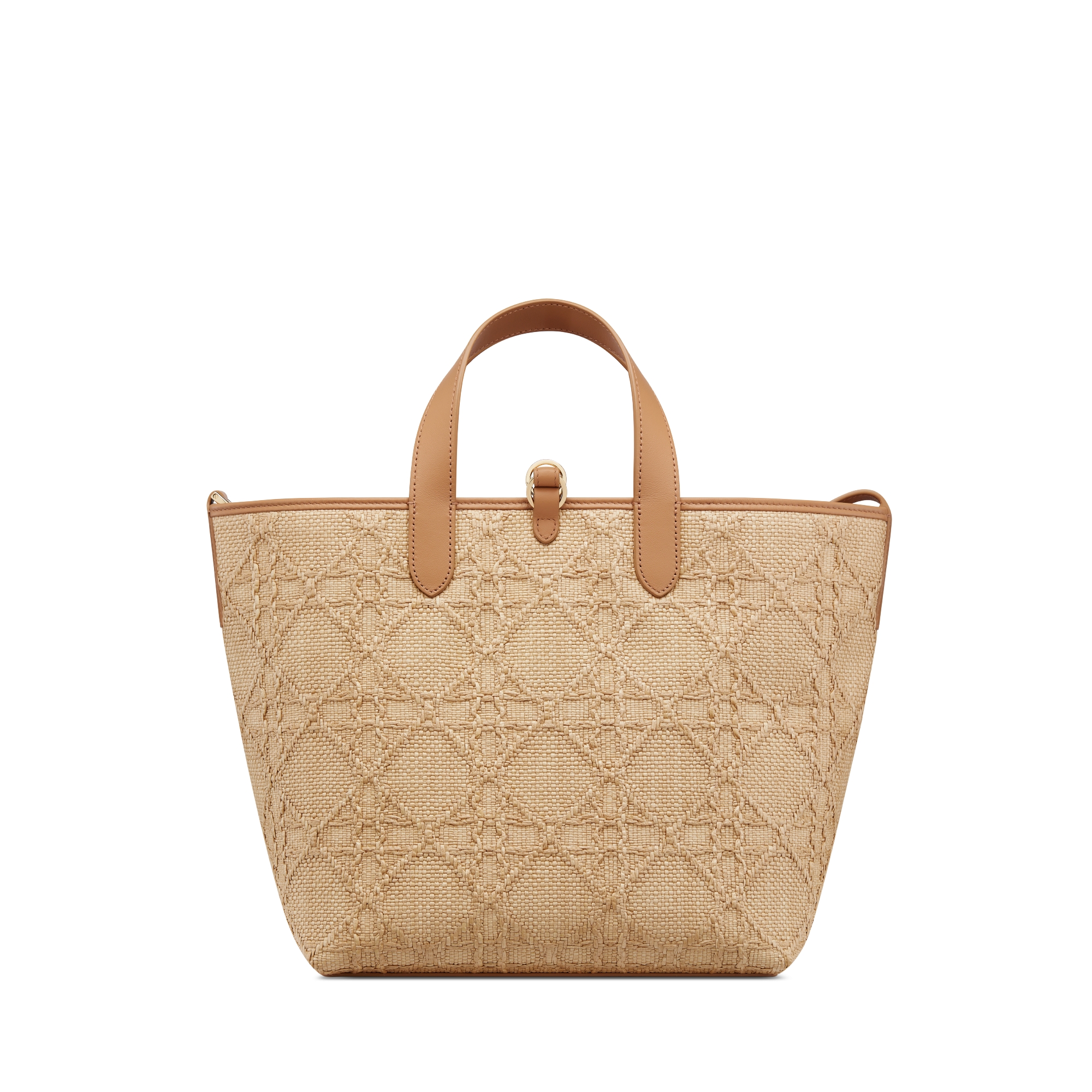 Bolsa tote vertical Dior Toujours média Ráfia Cannage em cor natural E08
