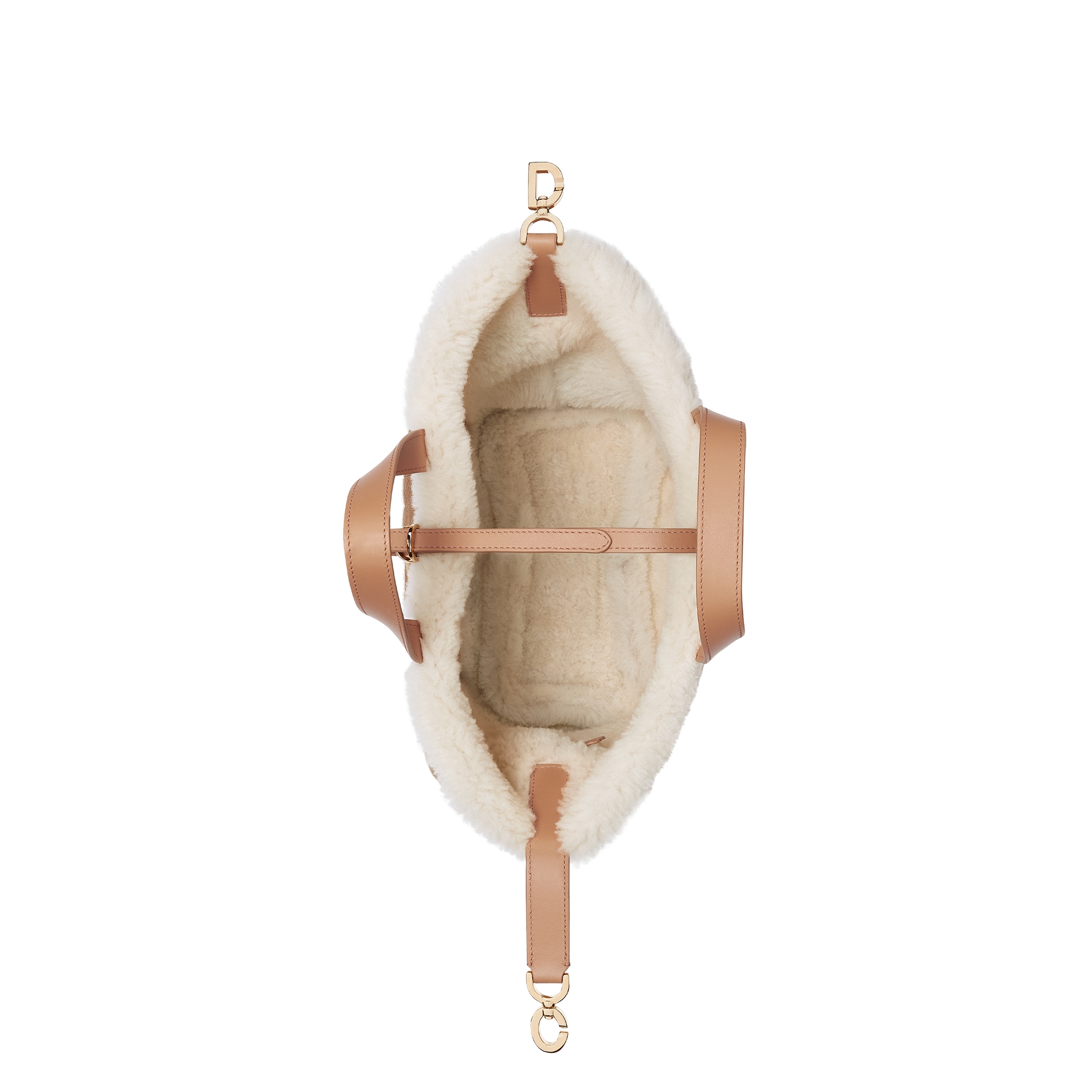 DiorAlps Medium Dior Toujours Vertical Tote Bag Beige Macrocannage Suede Calfskin and Ecru Merino Wool E06