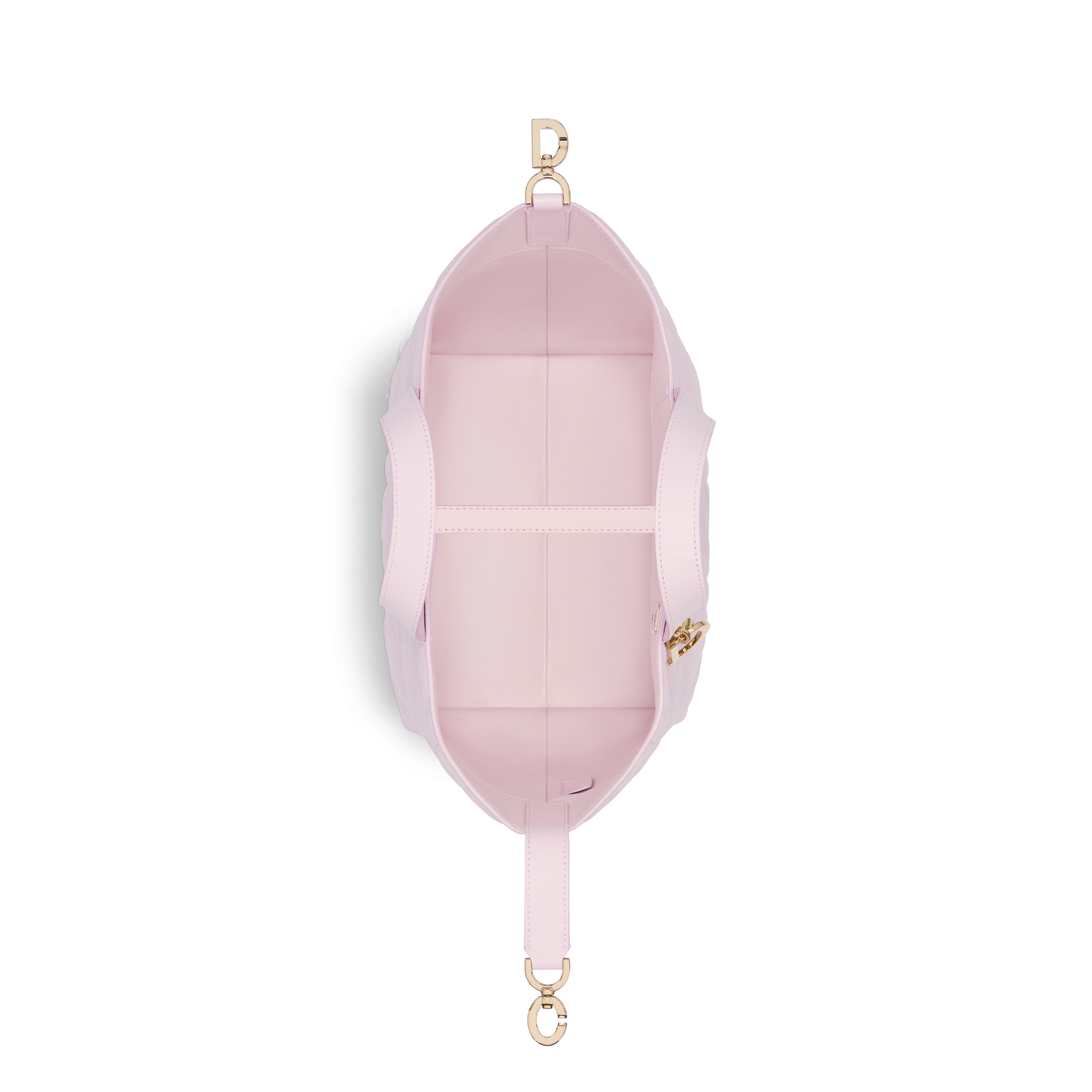 Medium Dior Toujours Vertical Tote Bag Pale Pink Macrocannage Calfskin E06