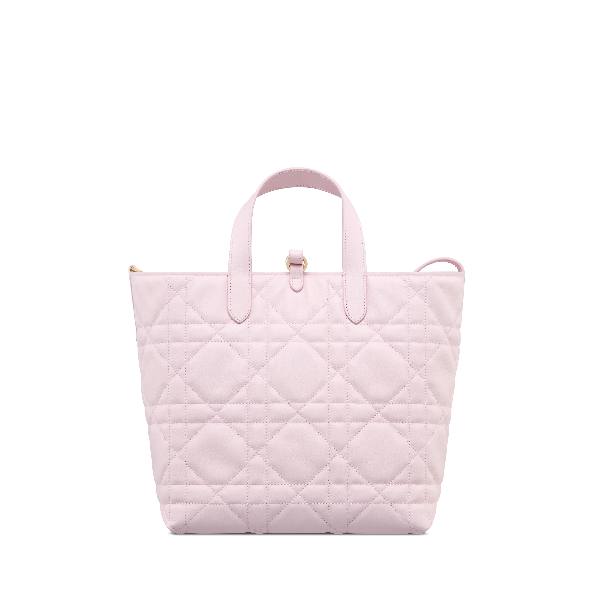 Medium Dior Toujours Vertical Tote Bag Pale Pink Macrocannage Calfskin E08