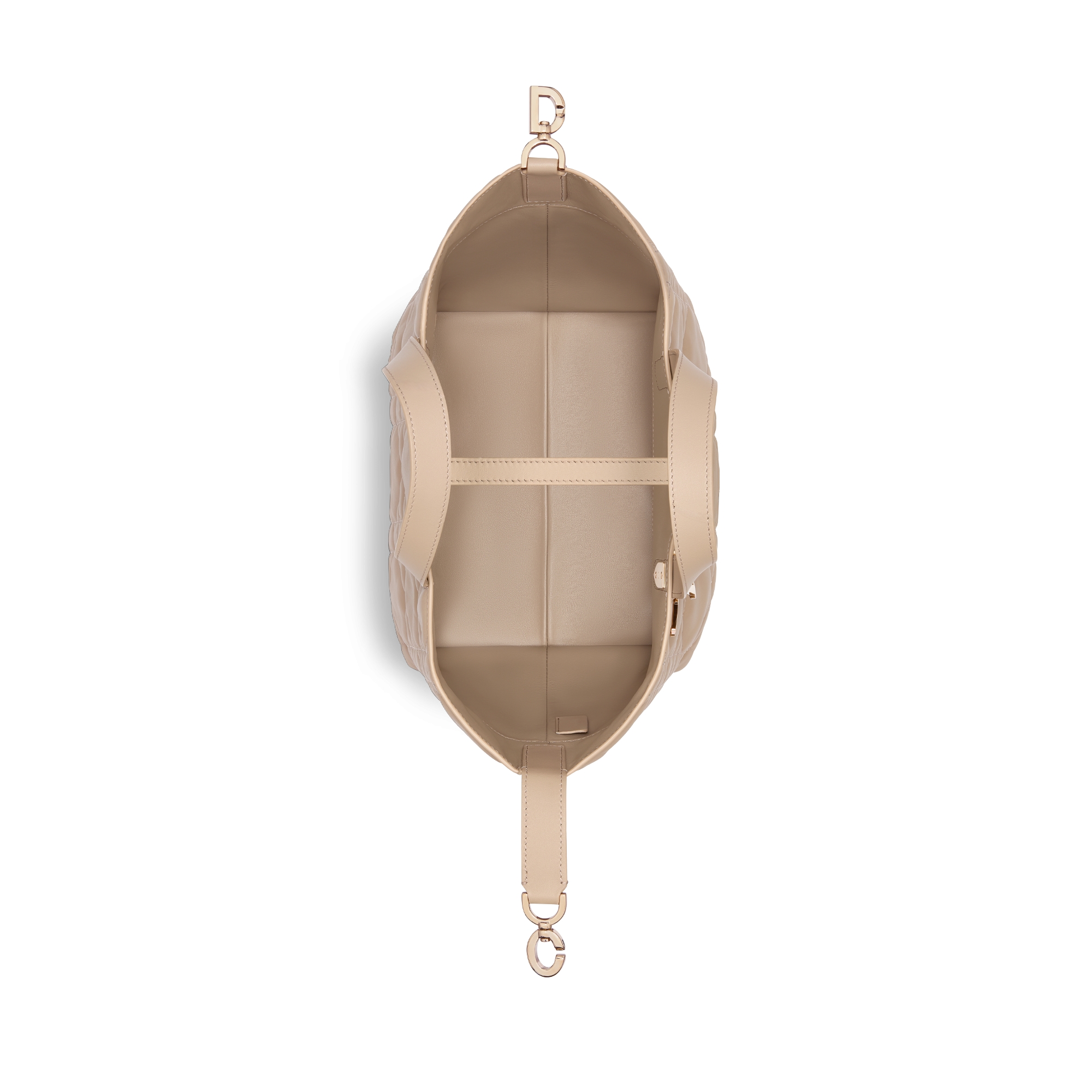 Medium Dior Toujours Vertical Tote Bag Desert Taupe Macrocannage Calfskin E06