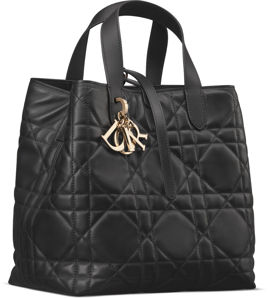 Medium Dior Toujours Vertical Tote Bag Three quarter closed view