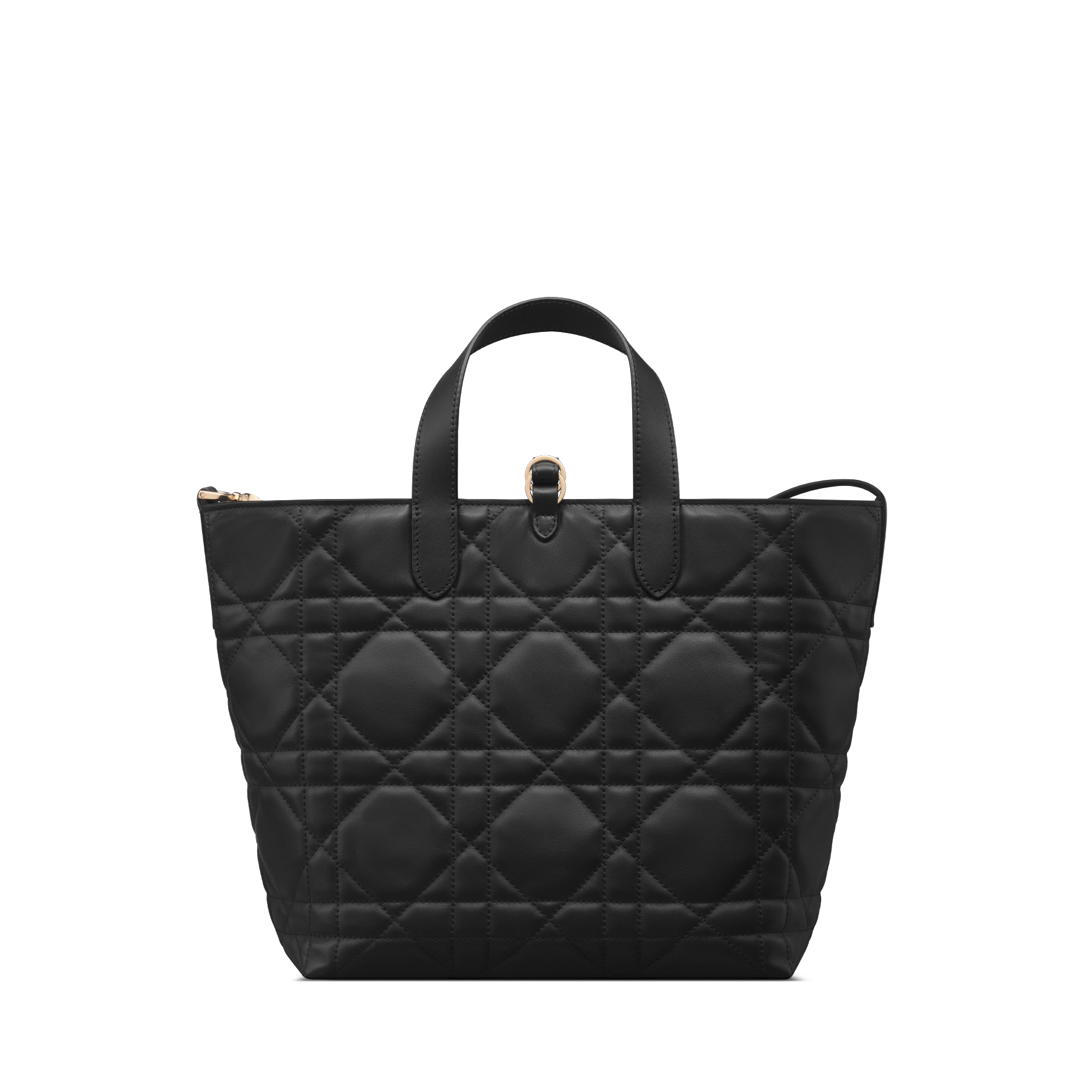 Medium Dior Toujours Vertical Tote Bag Black Macrocannage Calfskin E08