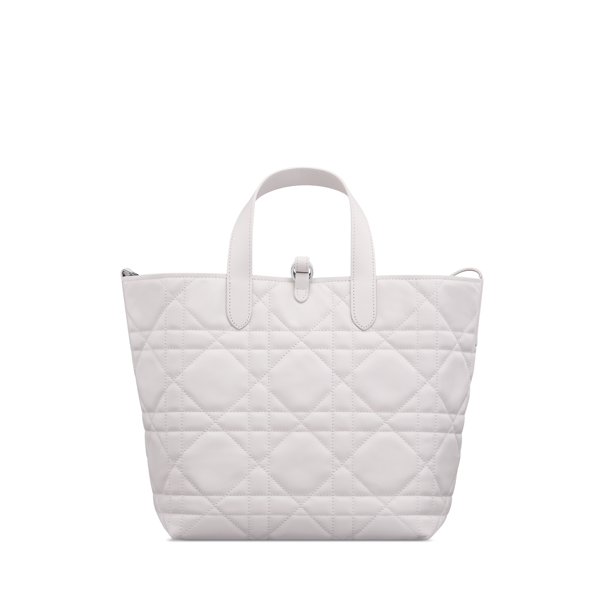 Sac cabas vertical Dior Toujours Medium Cuir de veau Macrocannage gris tendre E08