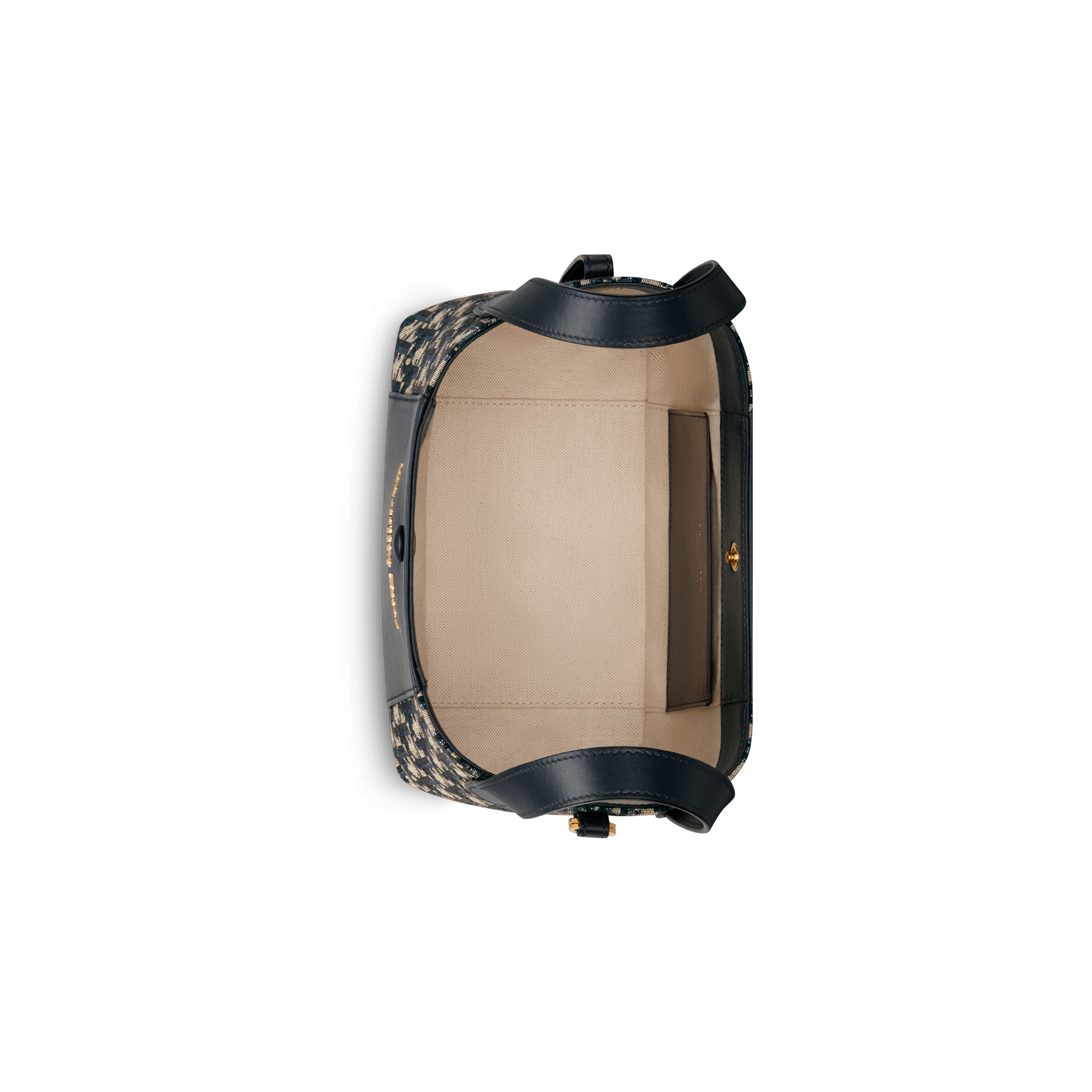 Small Signature Bucket Bag Blue Dior Oblique Jacquard and Smooth Calfskin E06