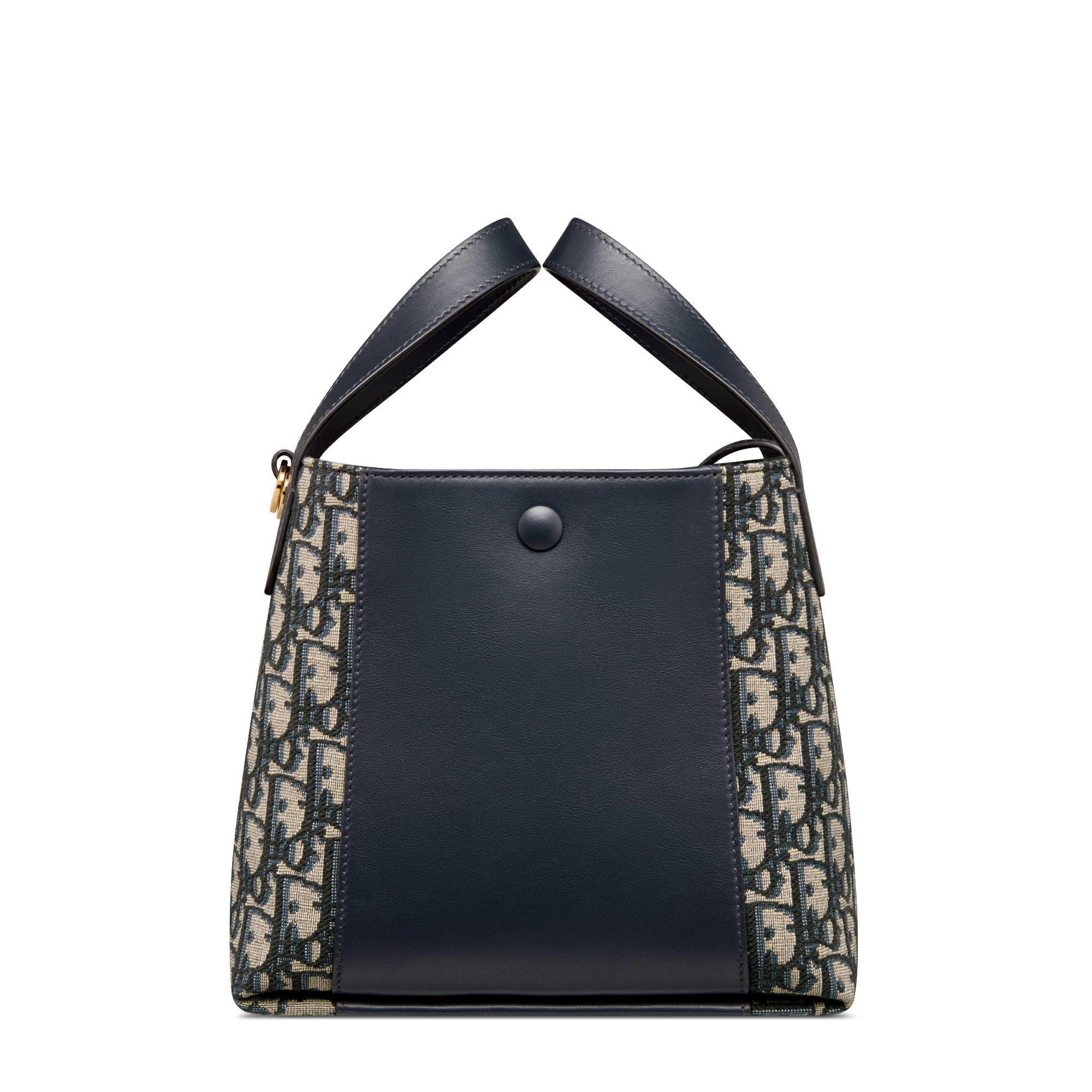 Small Signature Bucket Bag Blue Dior Oblique Jacquard and Smooth Calfskin E08