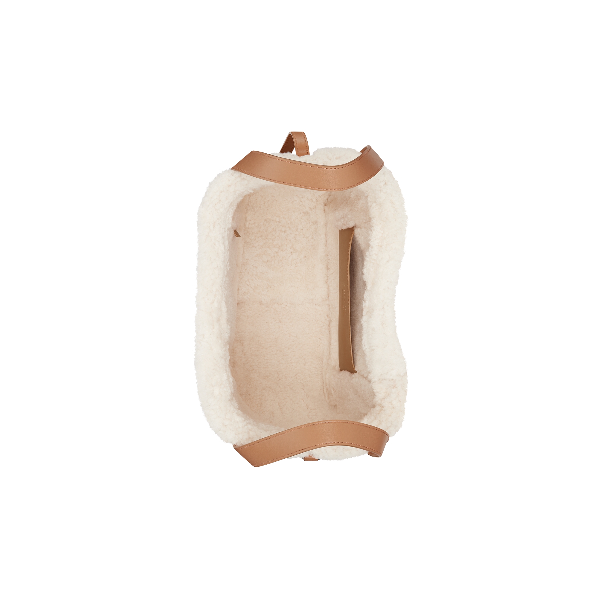 DiorAlps Medium Signature Bucket Bag Beige Macrocannage Suede Calfskin and Ecru Merino Wool E06