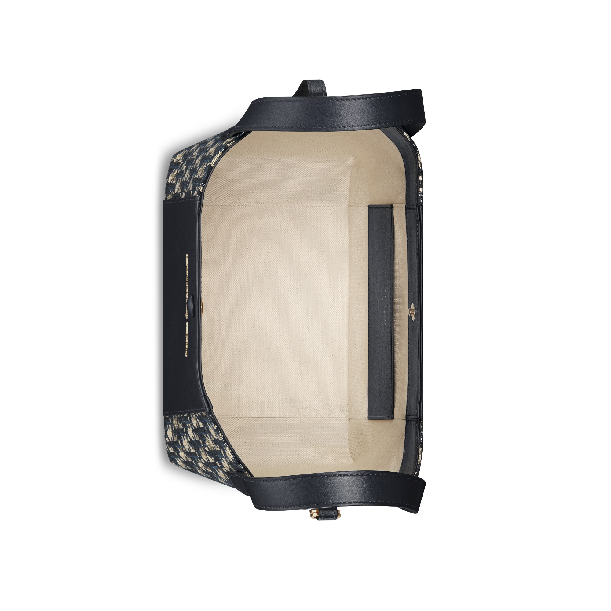 Medium Signature Bucket Bag Blue Dior Oblique Jacquard and Smooth Calfskin E06