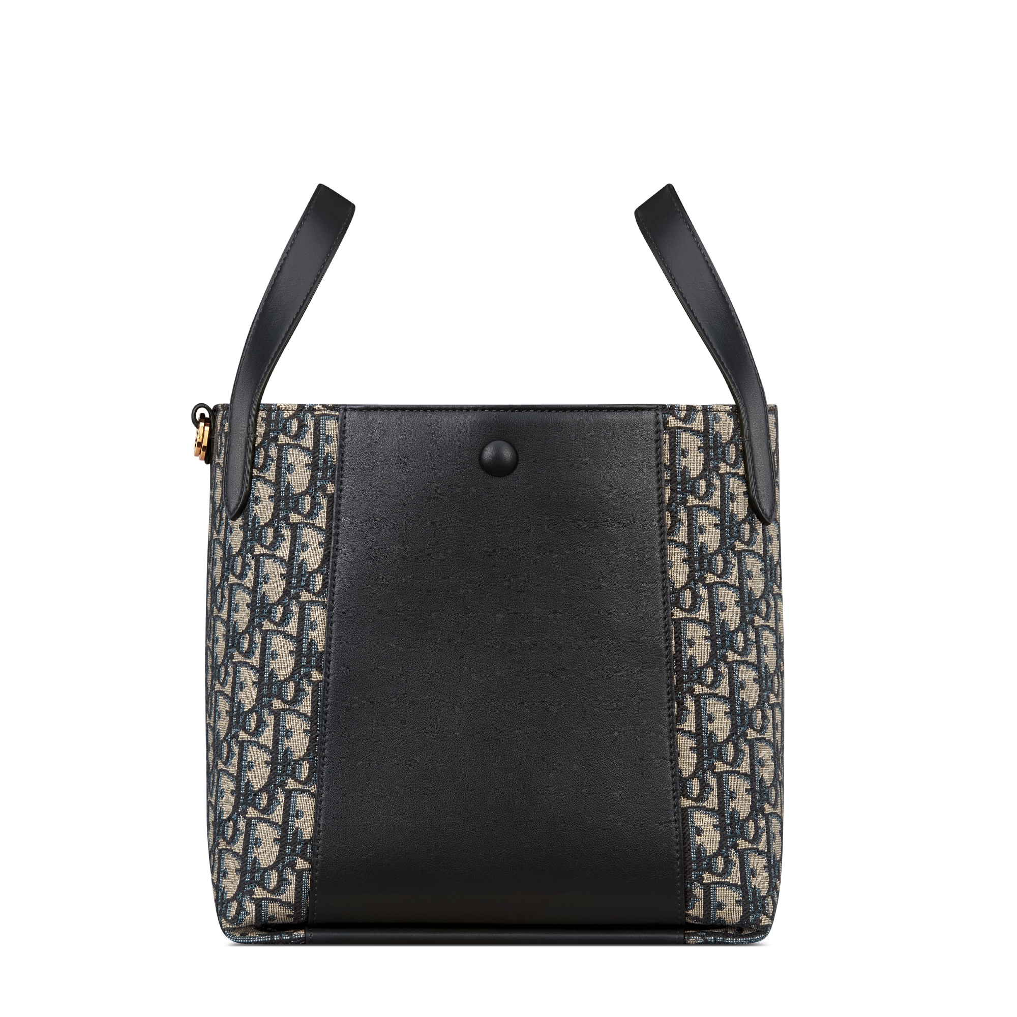 Medium Signature Bucket Bag Blue Dior Oblique Jacquard and Smooth Calfskin E08