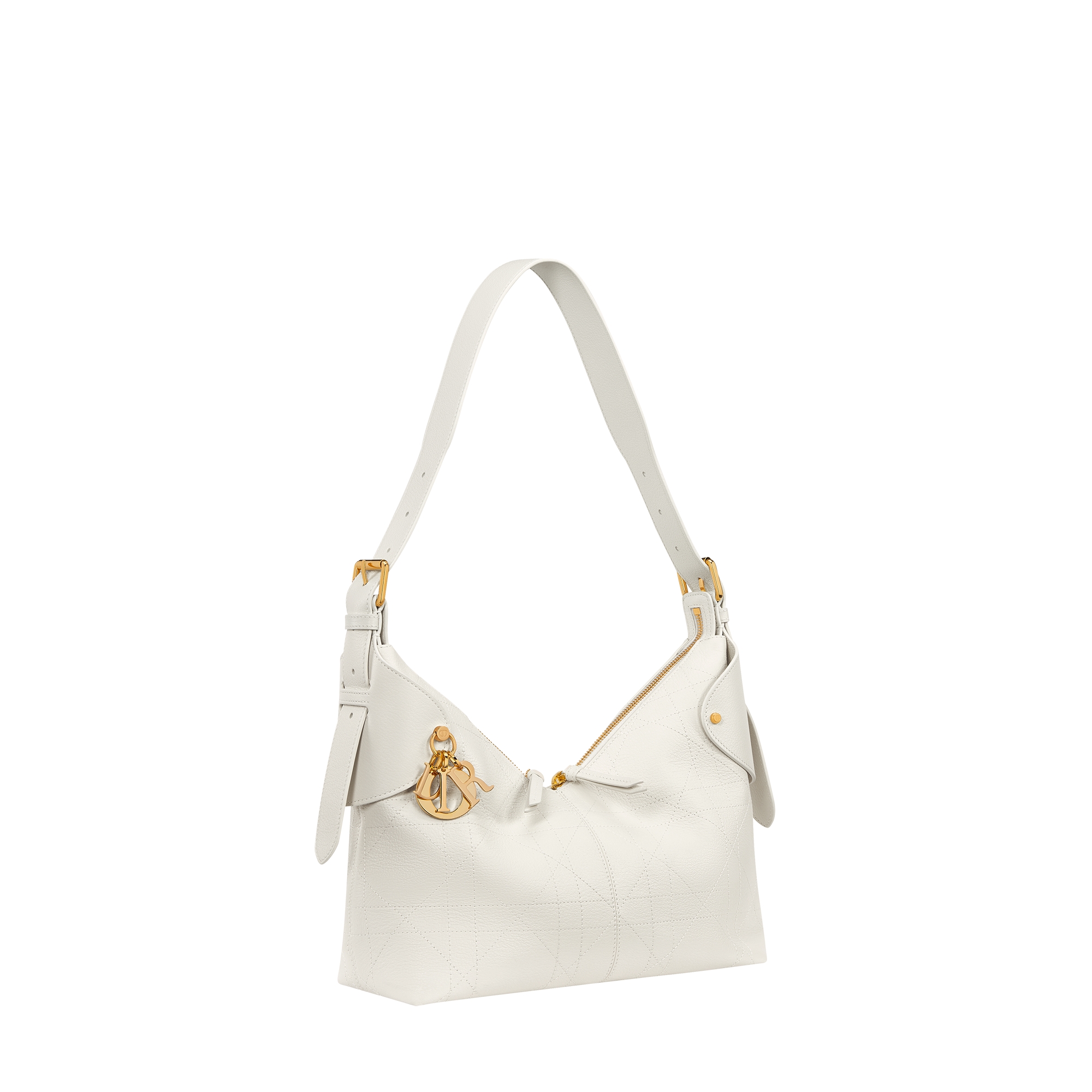 Medium Dior Voyage Bag Latte Flat Macrocannage Grained Calfskin E03