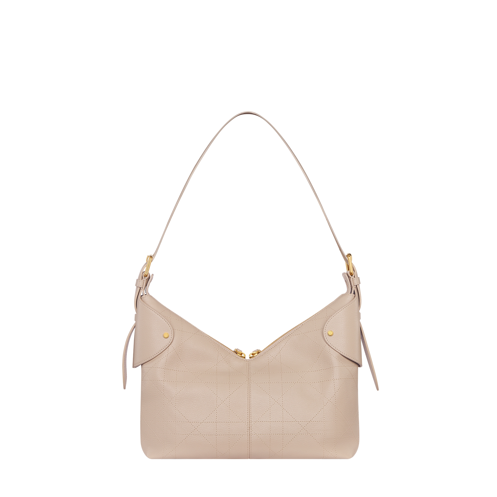 Medium Dior Voyage Bag Powder Beige Flat Macrocannage Grained Calfskin E08