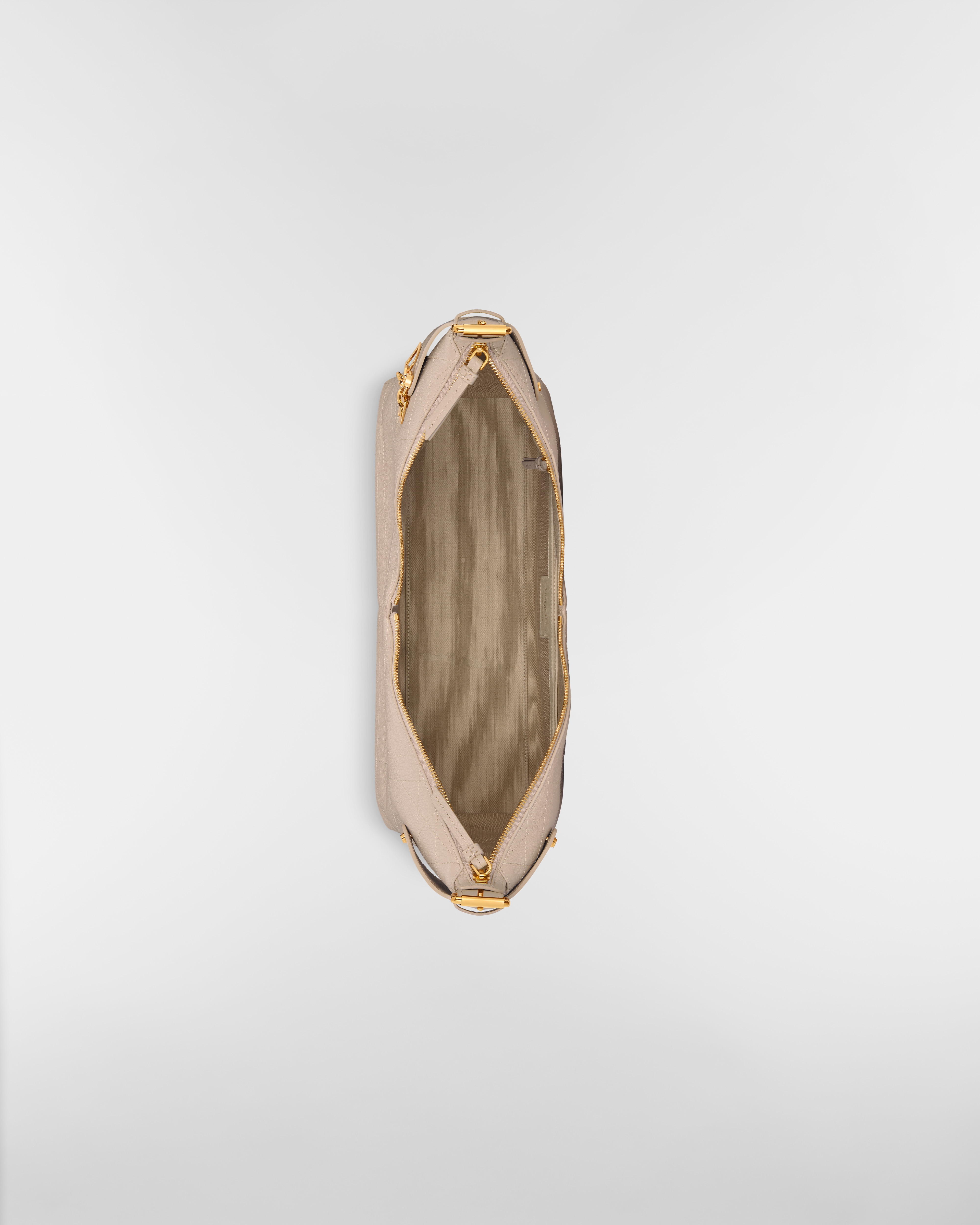 Large Dior Voyage Bag Powder Beige Flat Macrocannage Grained Calfskin E06