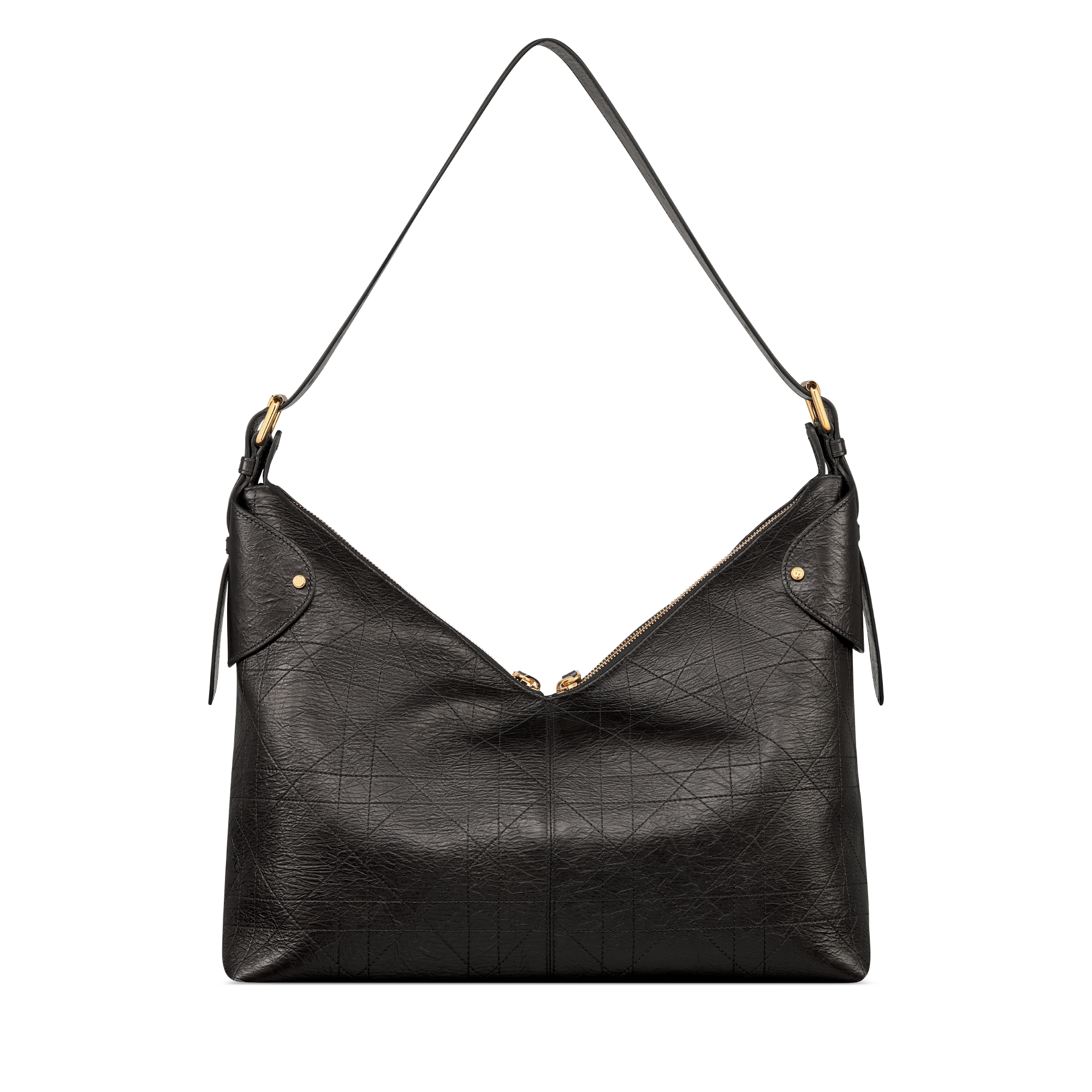 Bolsa Dior Voyage grande Couro de vitelo enrugado Flat Macrocannage preto E08