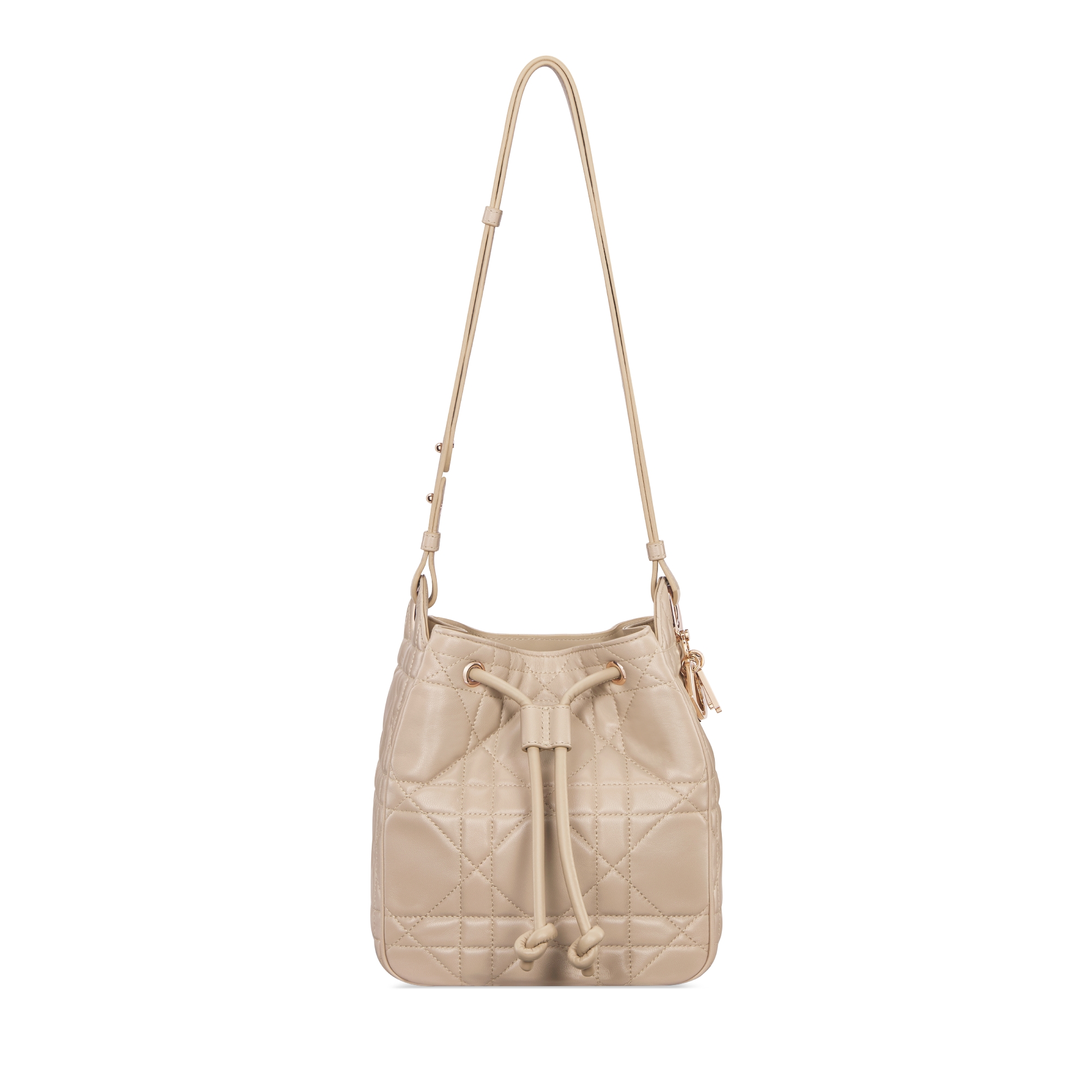 Small D-Motion Bag Powder Beige Macrocannage Lambskin E01