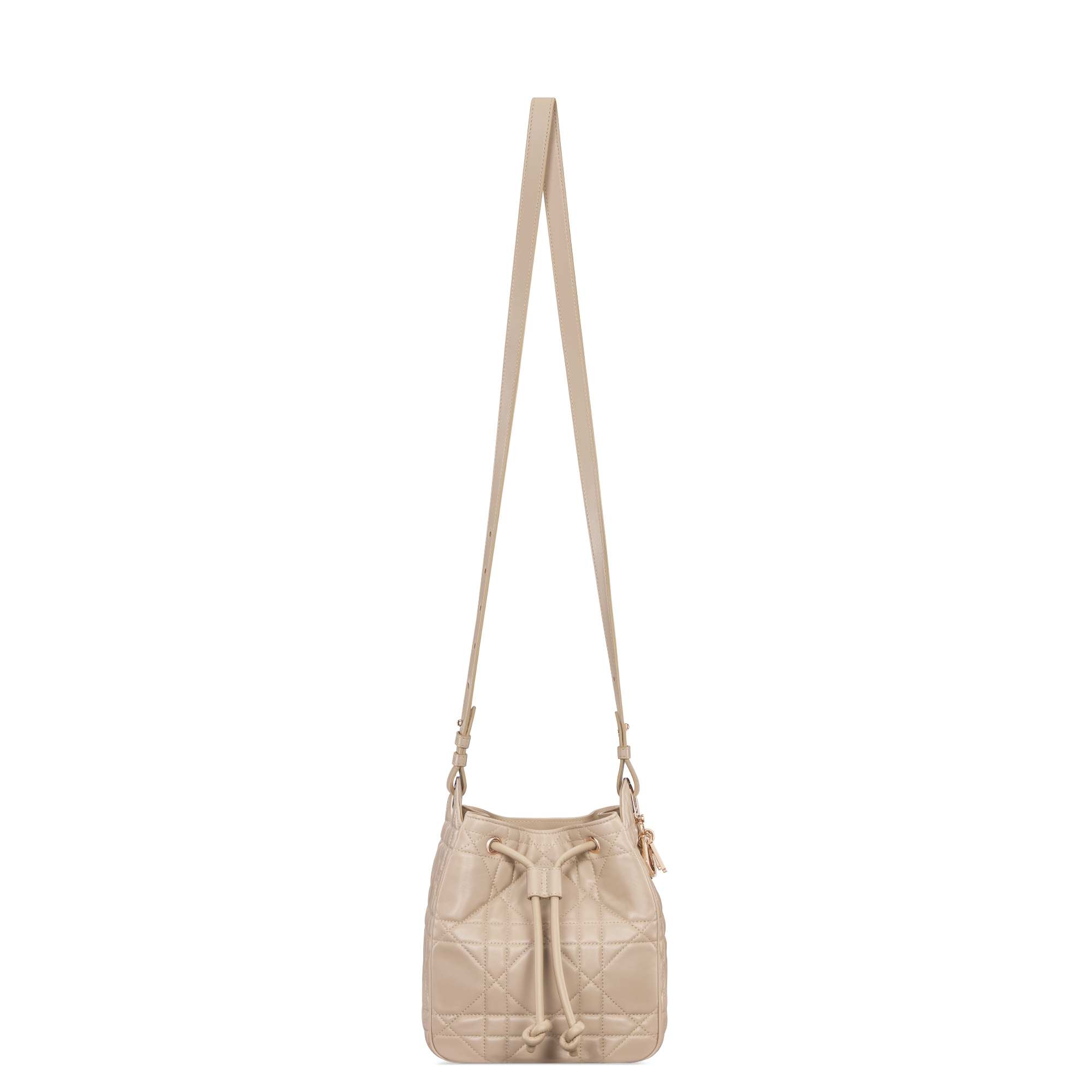 Small D-Motion Bag Powder Beige Macrocannage Lambskin E07