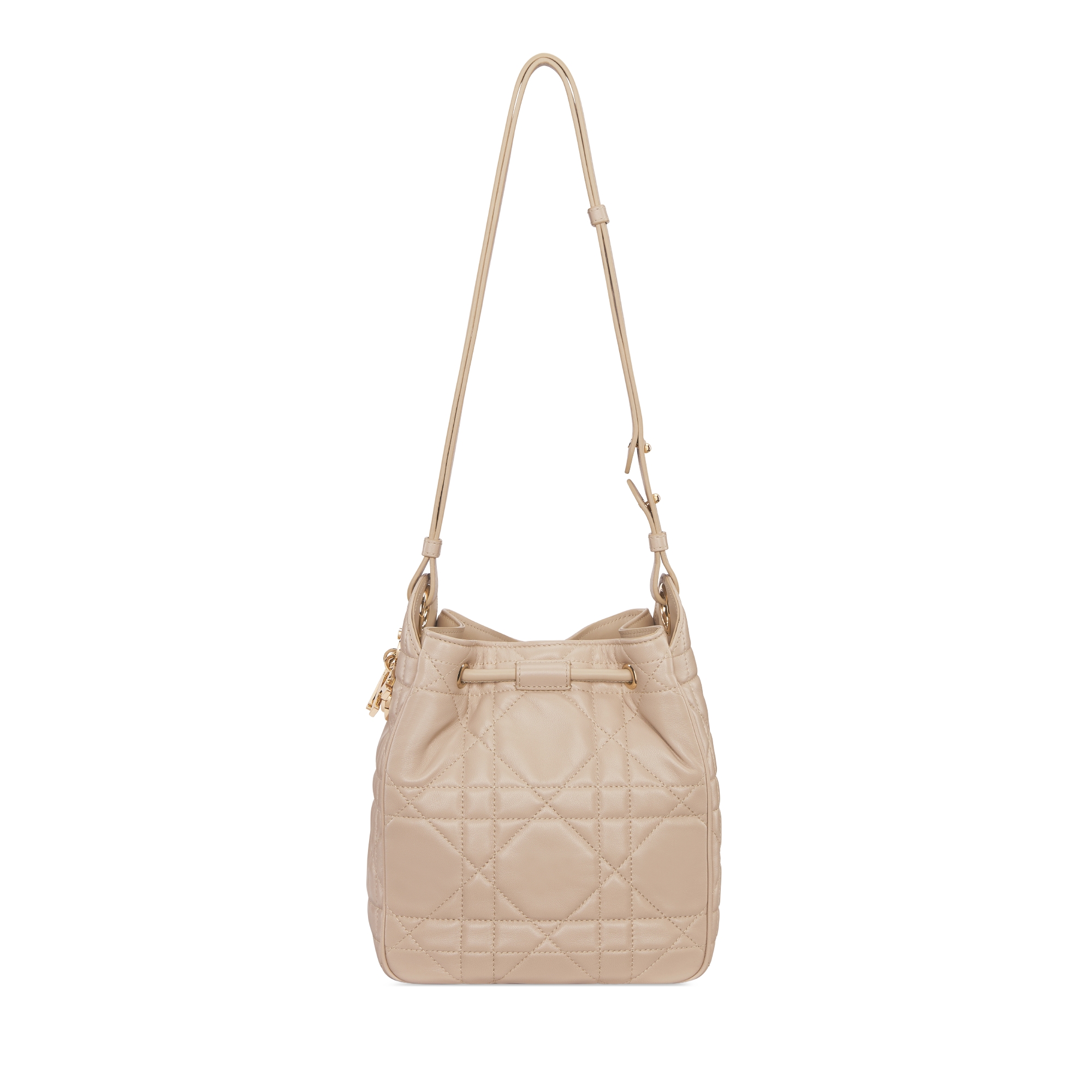 Small D-Motion Bag Powder Beige Macrocannage Lambskin E08