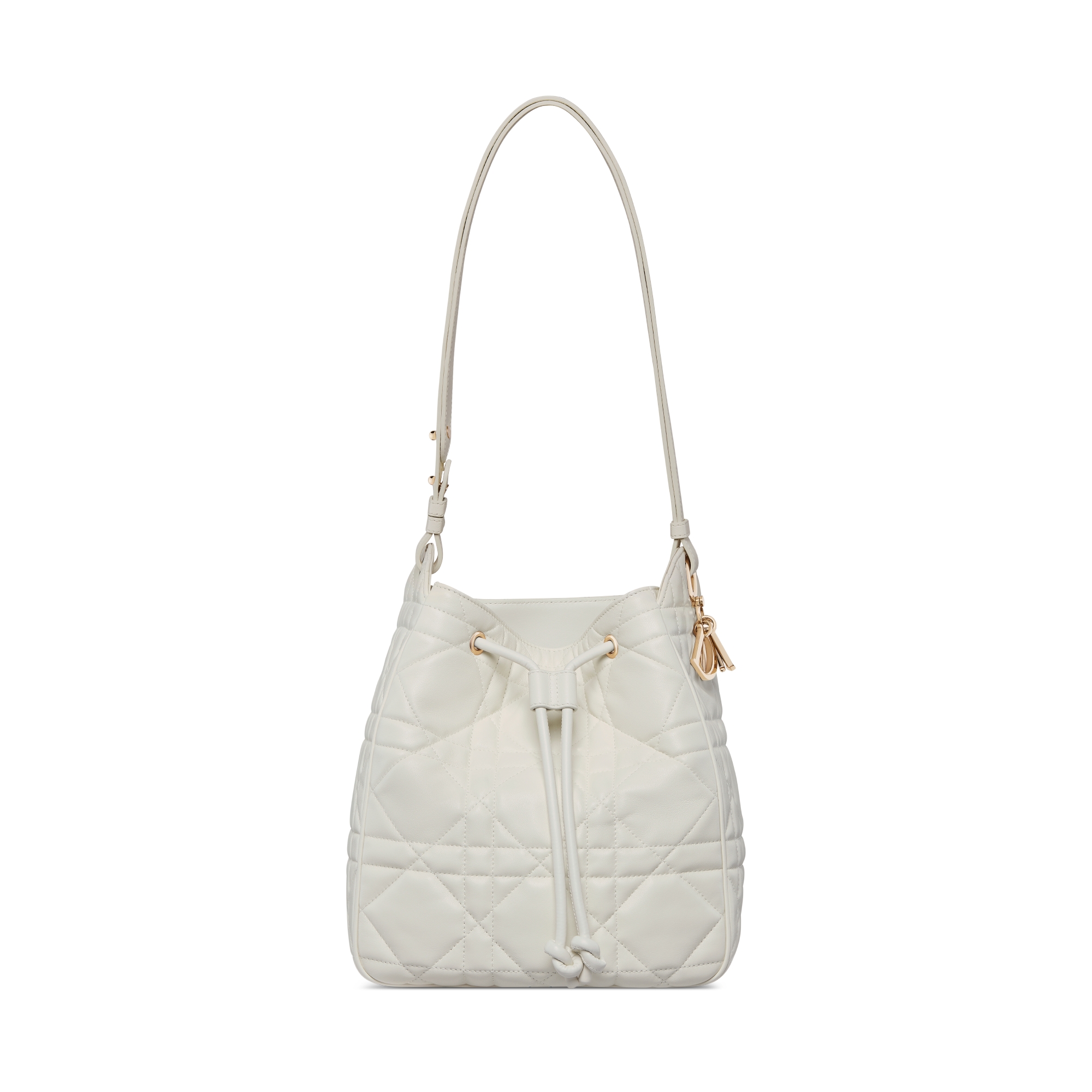Medium D-Motion Bag Ivory Macrocannage Lambskin E01