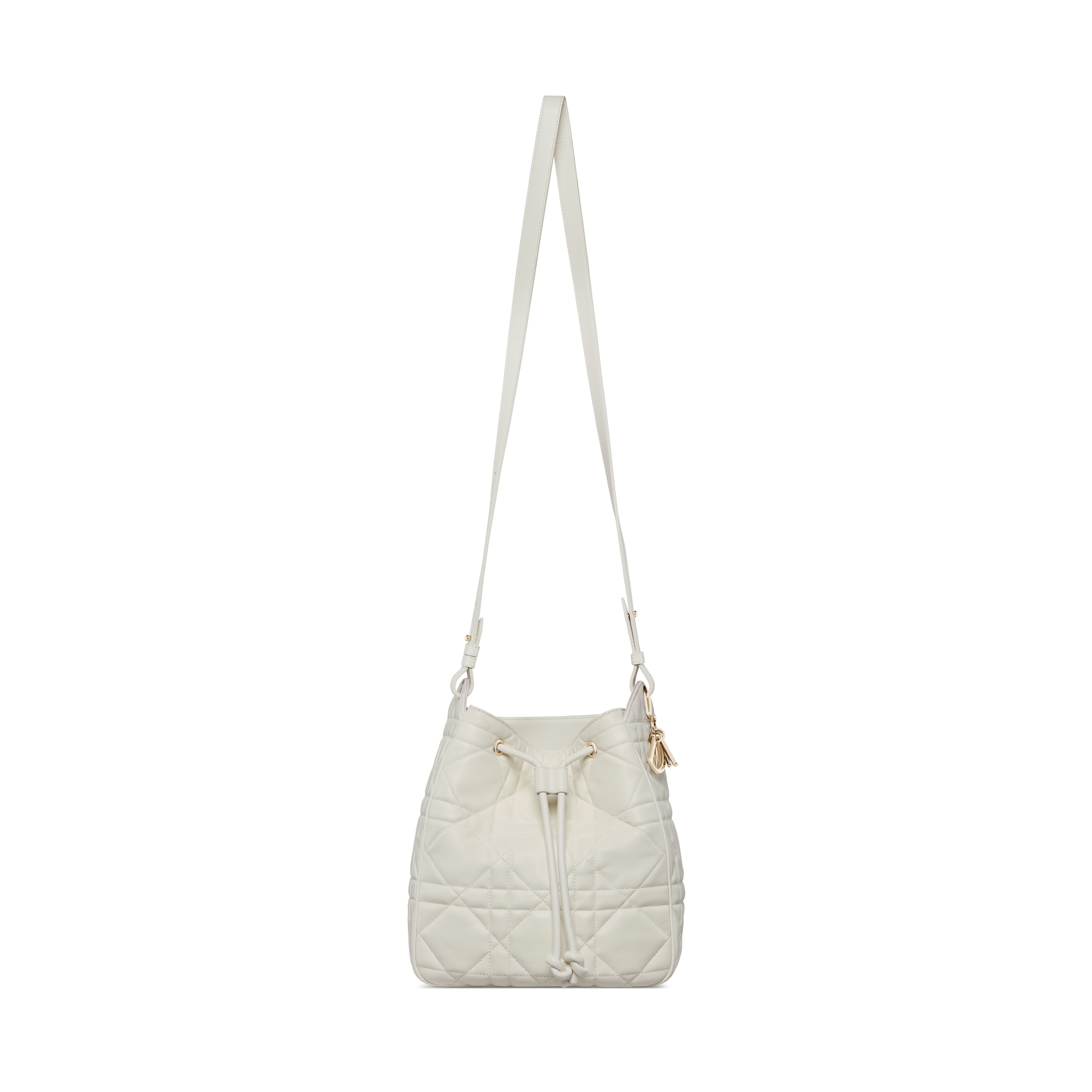 Medium D-Motion Bag Ivory Macrocannage Lambskin E07