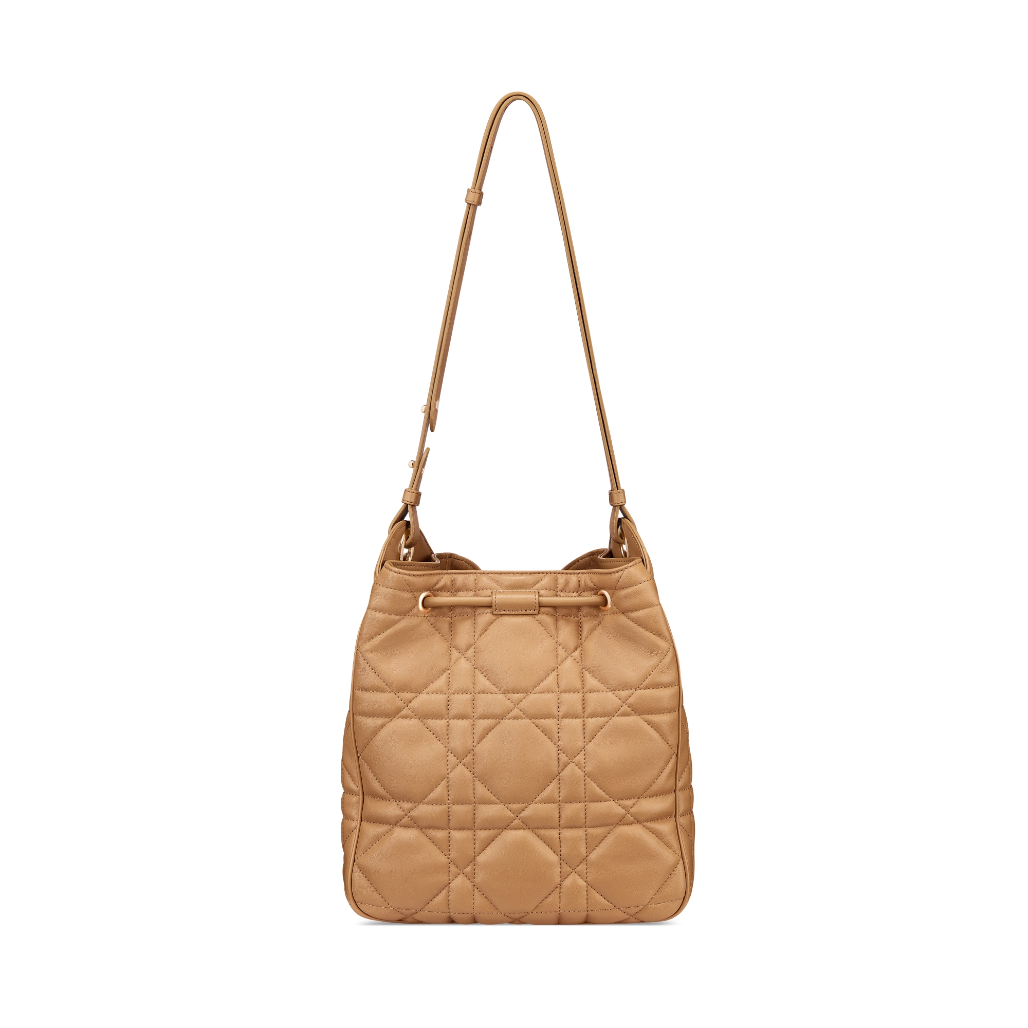 Mittelgroße D-Motion Tasche Macrocannage Lammleder in Hellgoldfarbe E08