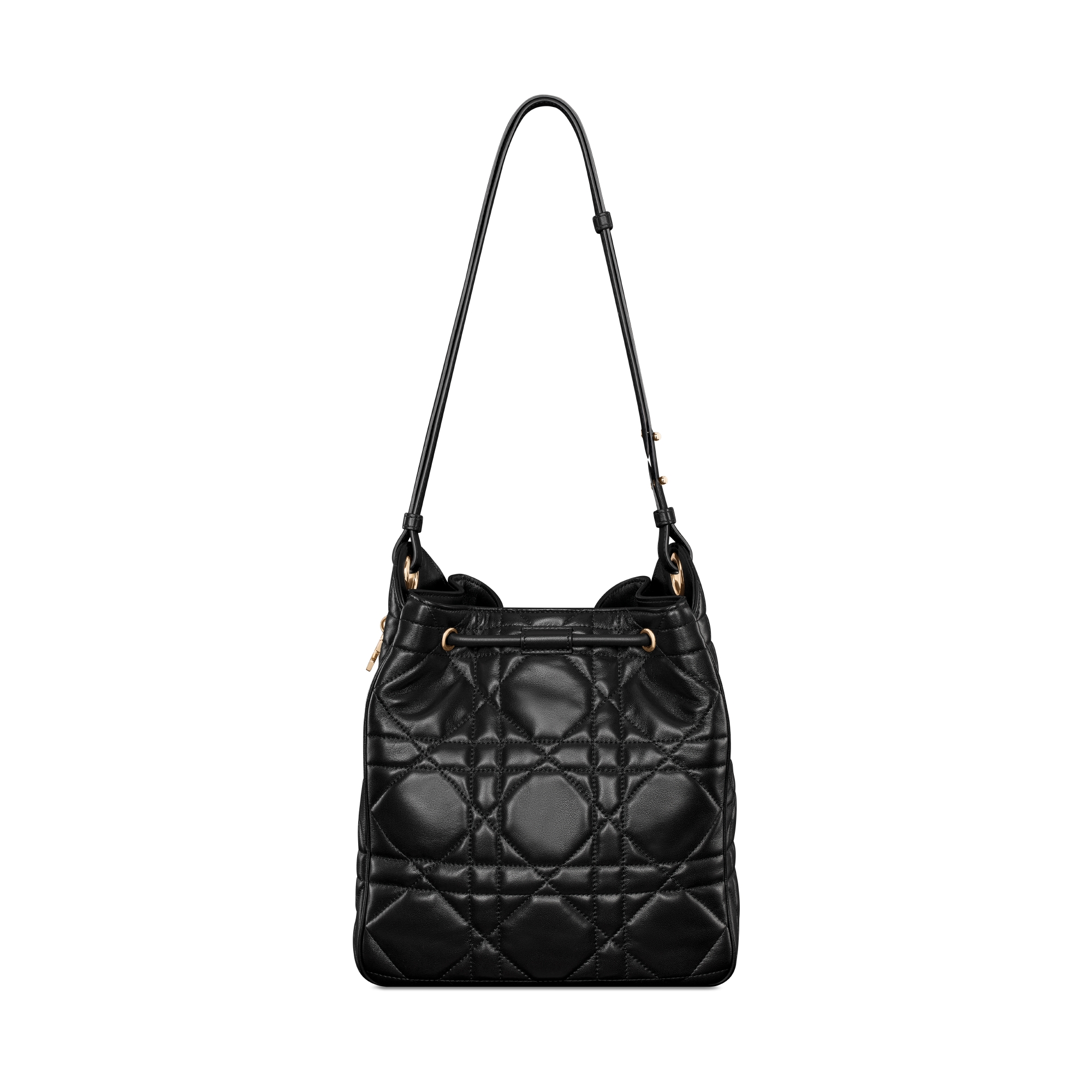 Medium D-Motion Bag Black Macrocannage Lambskin E08