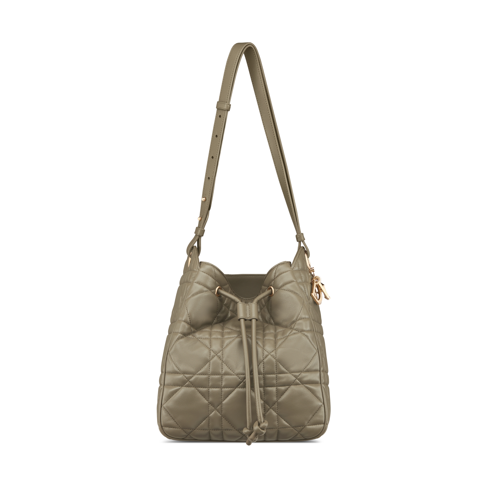Medium D-Motion Bag Clay Green Macrocannage Lambskin E01