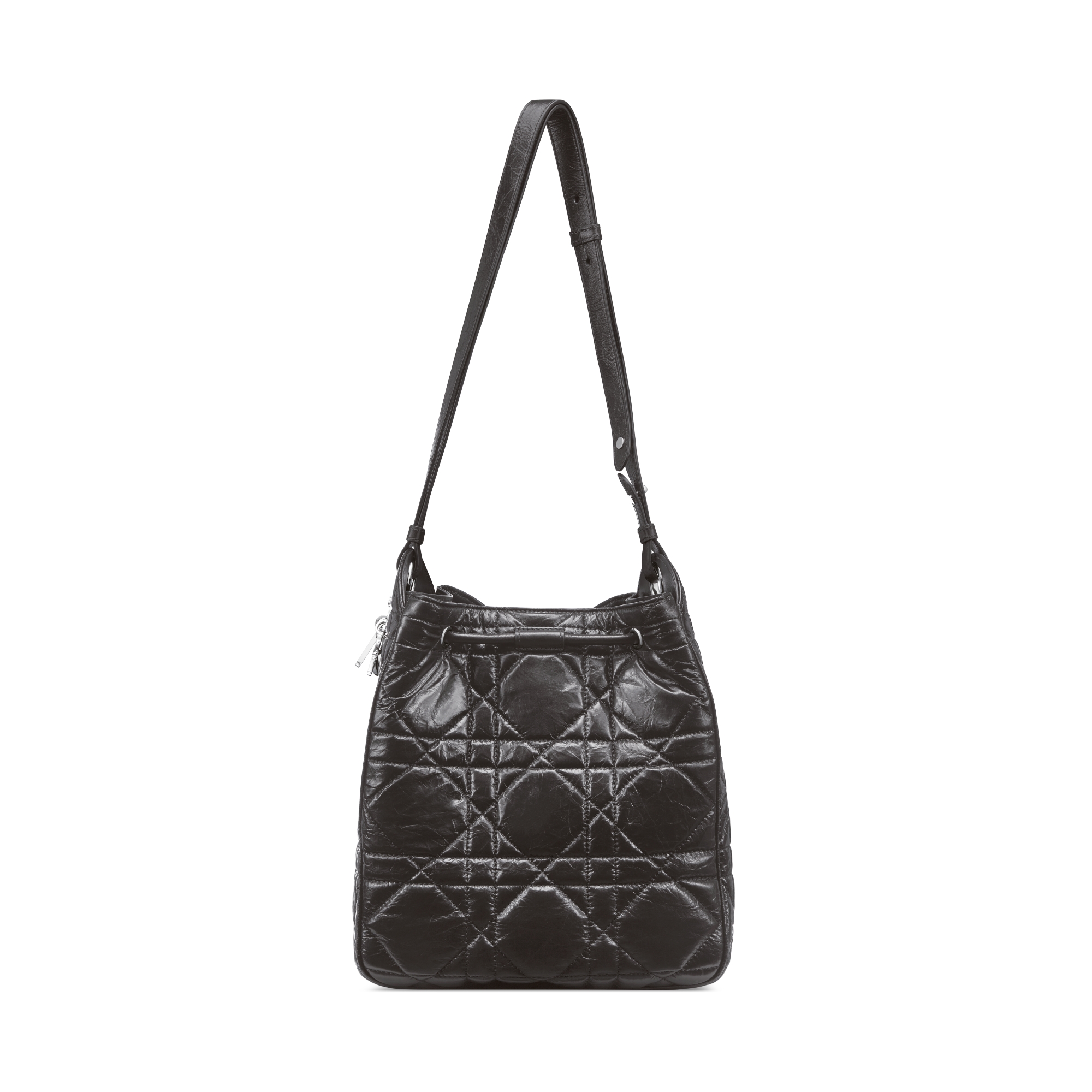 D-Motion 미디엄 백 블랙 매크로까나쥬 크링클 송아지 가죽 E08