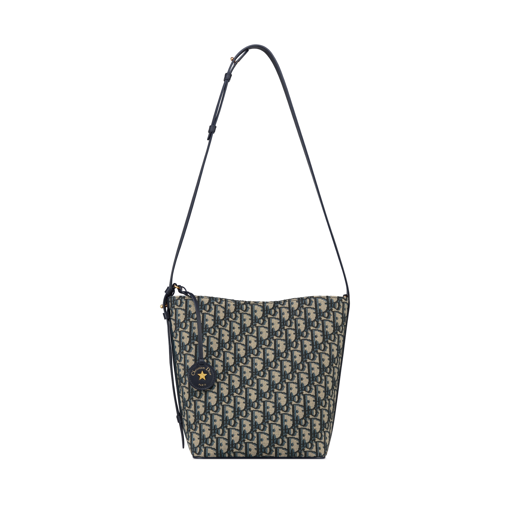 Small Diorstar Bucket Bag Blue Dior Oblique Jacquard E07