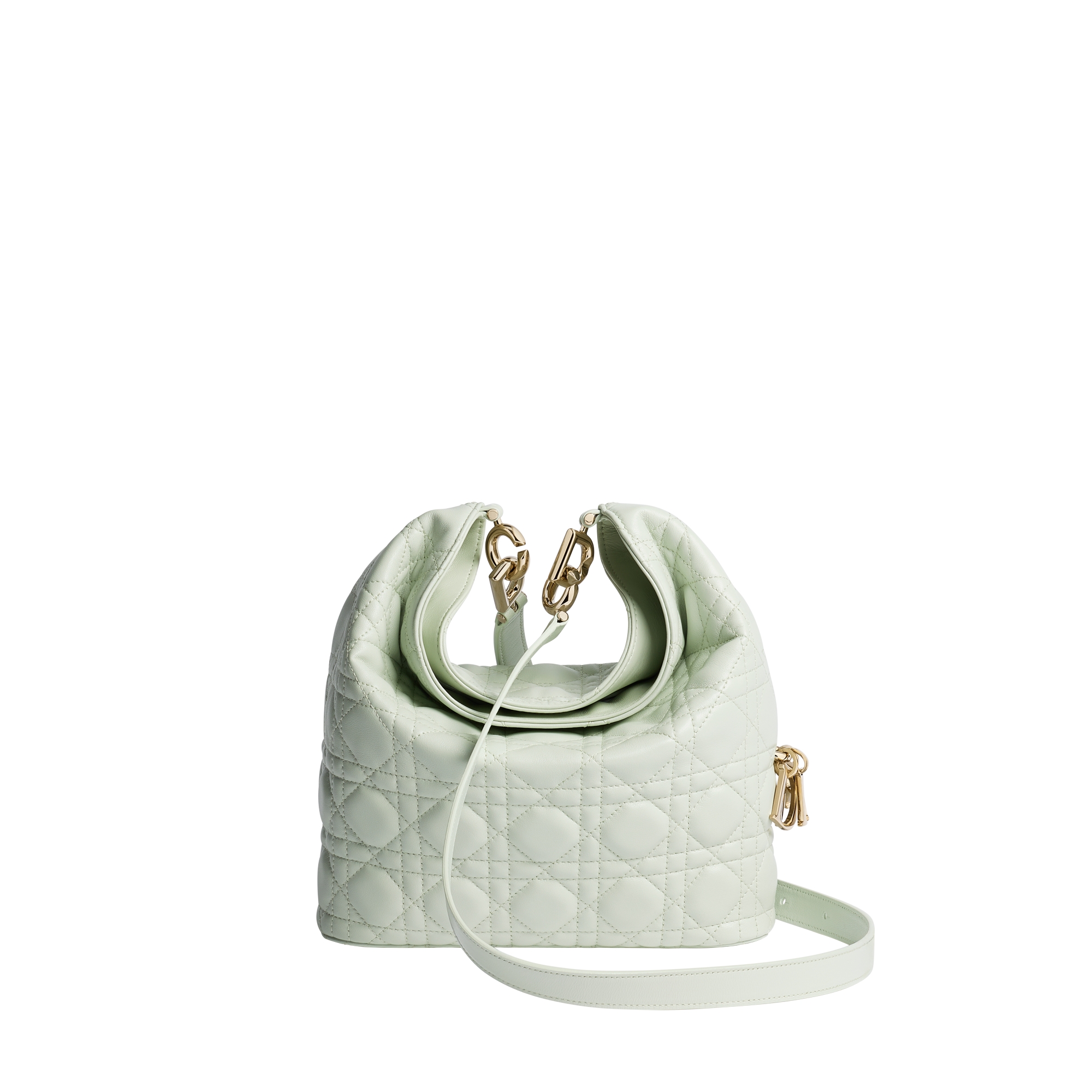 Small Dior Toujours Hobo Bag Soupir Green Cannage Lambskin E03